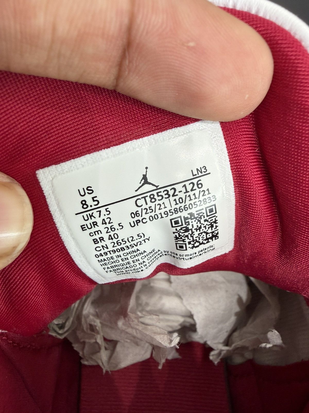 Jordan Brand Air Jordan 3 Cardinal Red Size 8.5 (2022) Size US 8.5 / EU 41-42 - 10 Thumbnail