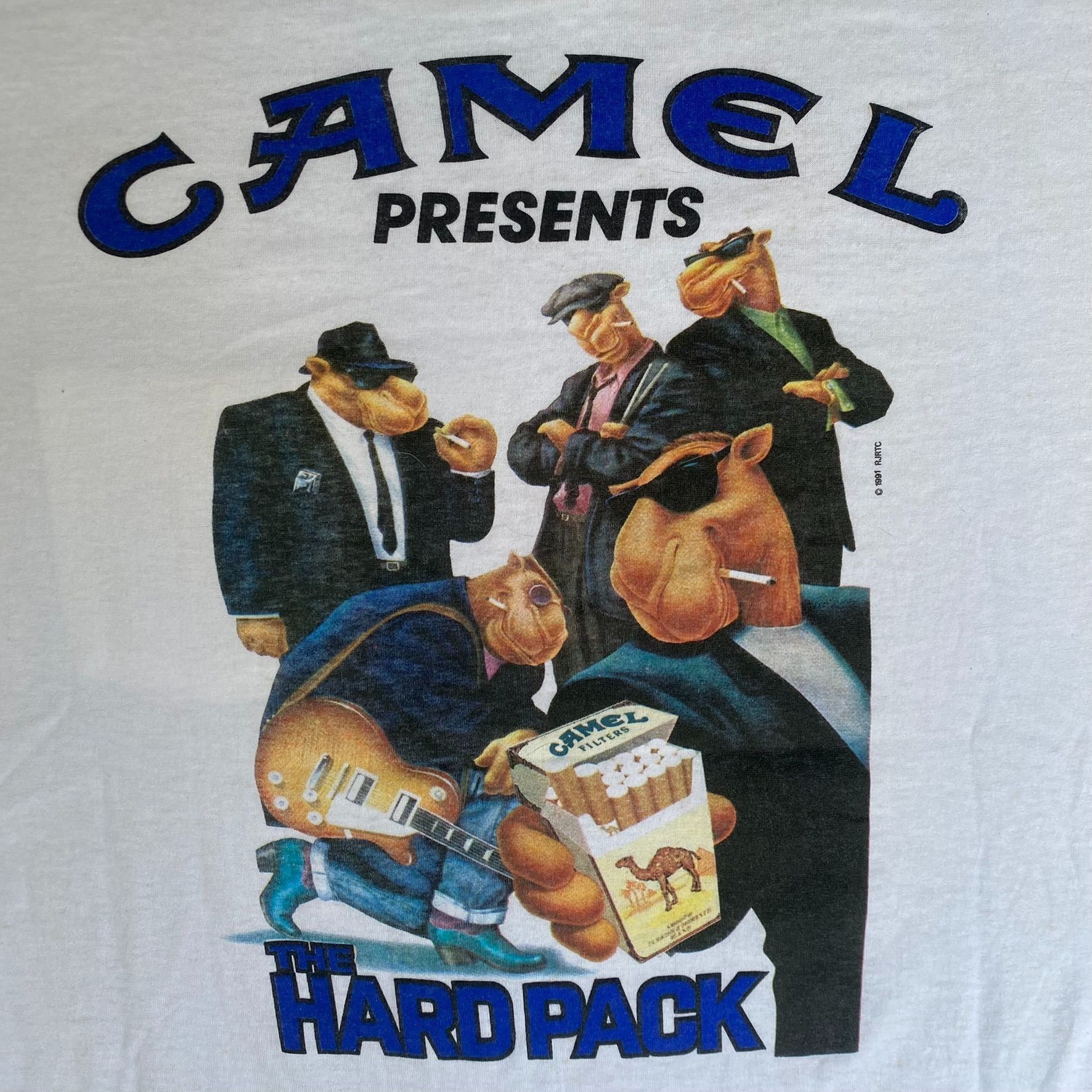 Camel Vintage 90s Camel Joe Shirt White Hard Pack Logo Smoking Tee Size US XL / EU 56 / 4 - 3 Thumbnail