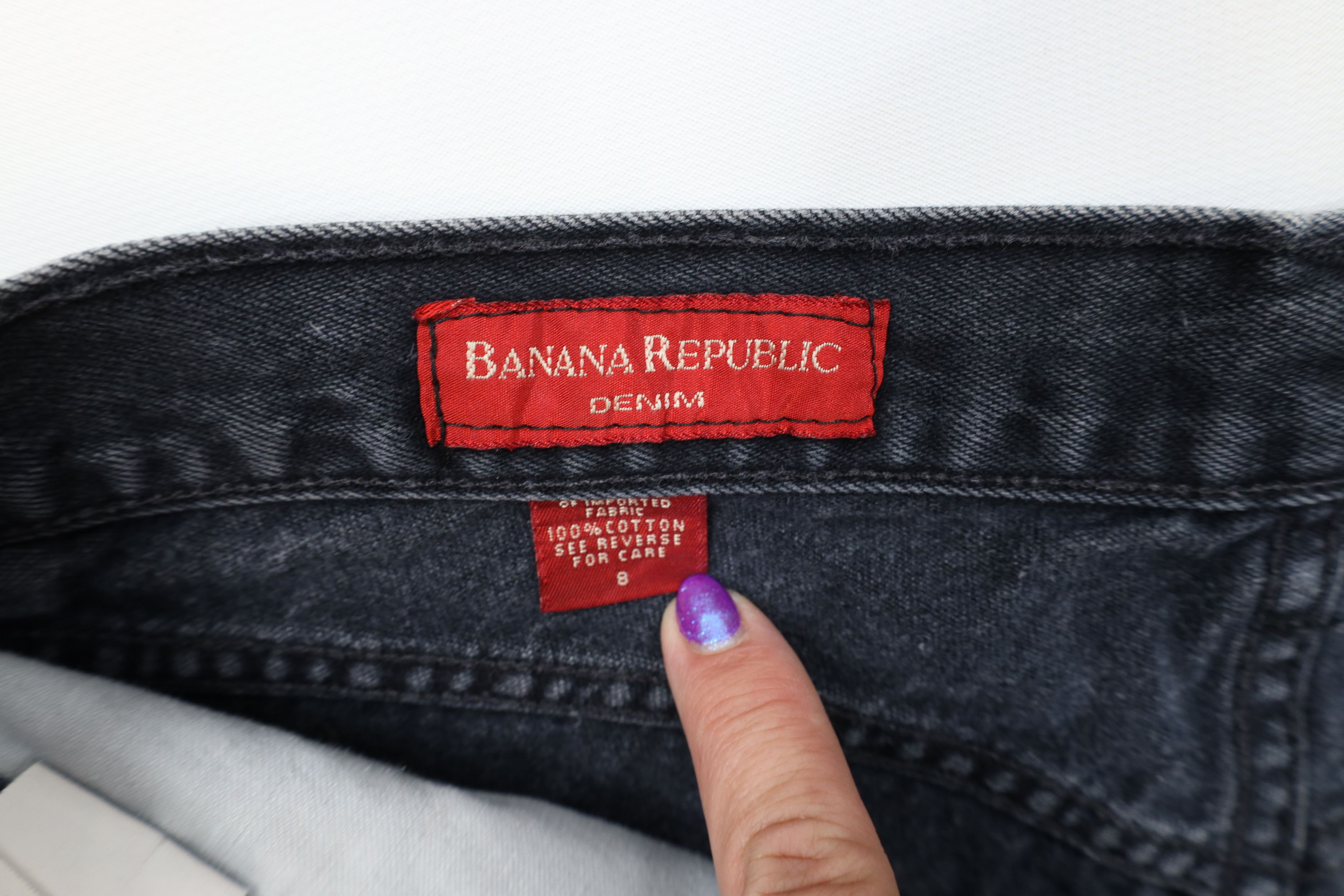 Banana Republic Vintage 90s Banana Republic Jean Shorts Jorts Black USA Size 30" / US 8 / IT 44 - 6 Thumbnail