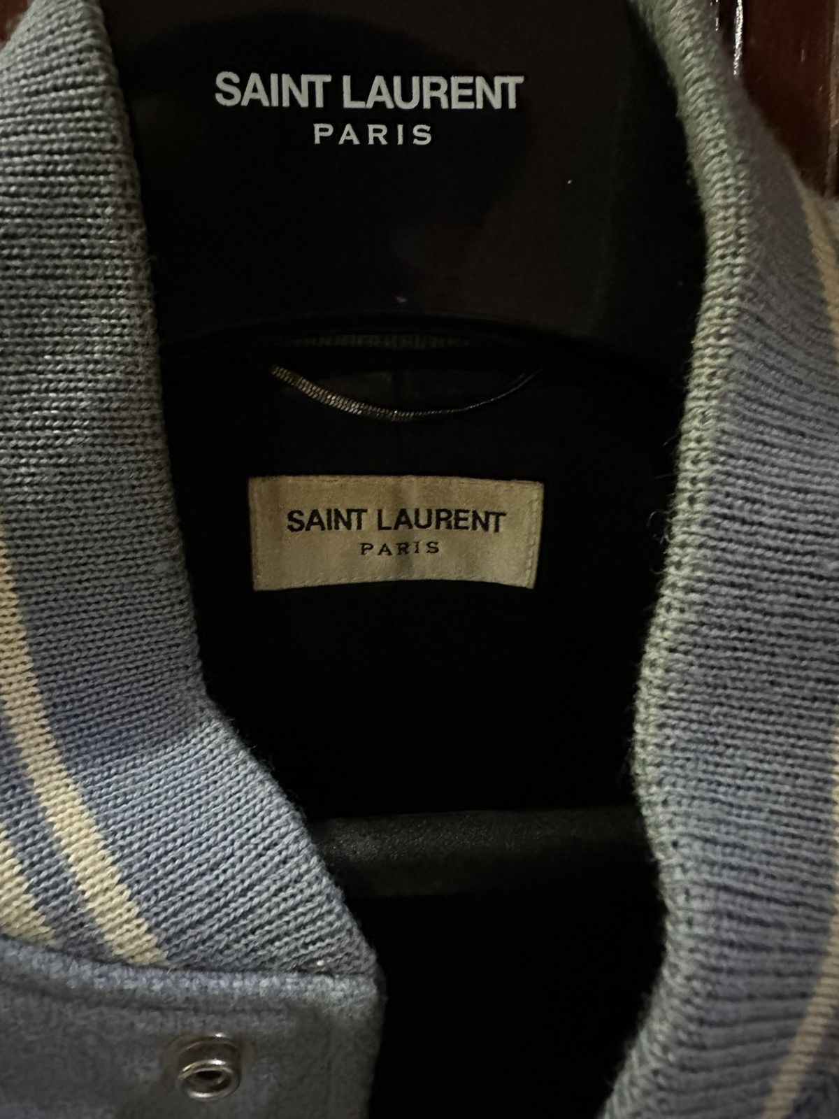 Saint Laurent Paris Saint Laurent Teddy Jacket in Baby Blue Size US S / EU 44-46 / 1 - 3 Thumbnail
