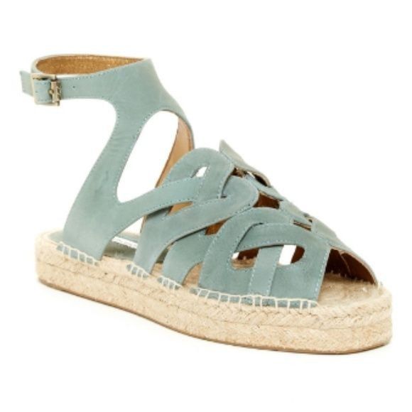 Other Cynthia Vincent Espadrille Platform Sandals Mint Green Suede Size US 7 / IT 37 - 1 Thumbnail