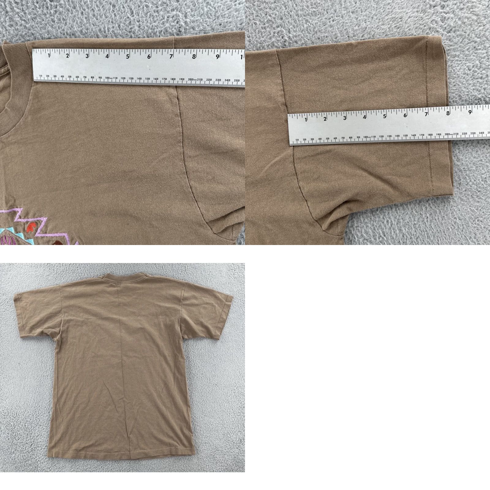 Fruit Of The Loom VINTAGE Fruit of the Loom Mens XL Shirt Brown Single Stitch Southwestern Embroidery 90s Aztec USA Crew Neck Short Sleeve T-Shirt Mens Size US XL / EU 56 / 4 - 9 Thumbnail