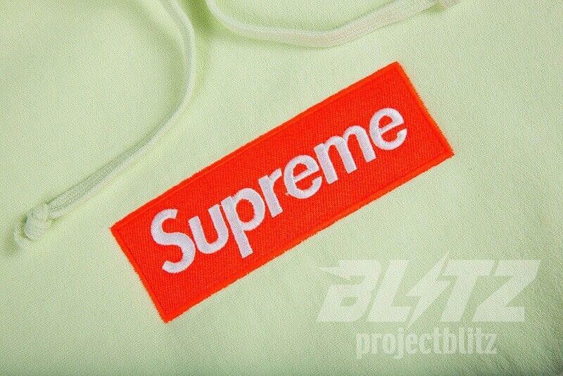 Supreme FW17 SUPREME BOX LOGO HOODED SWEATSHIRT HOODIE PALE LIME L 