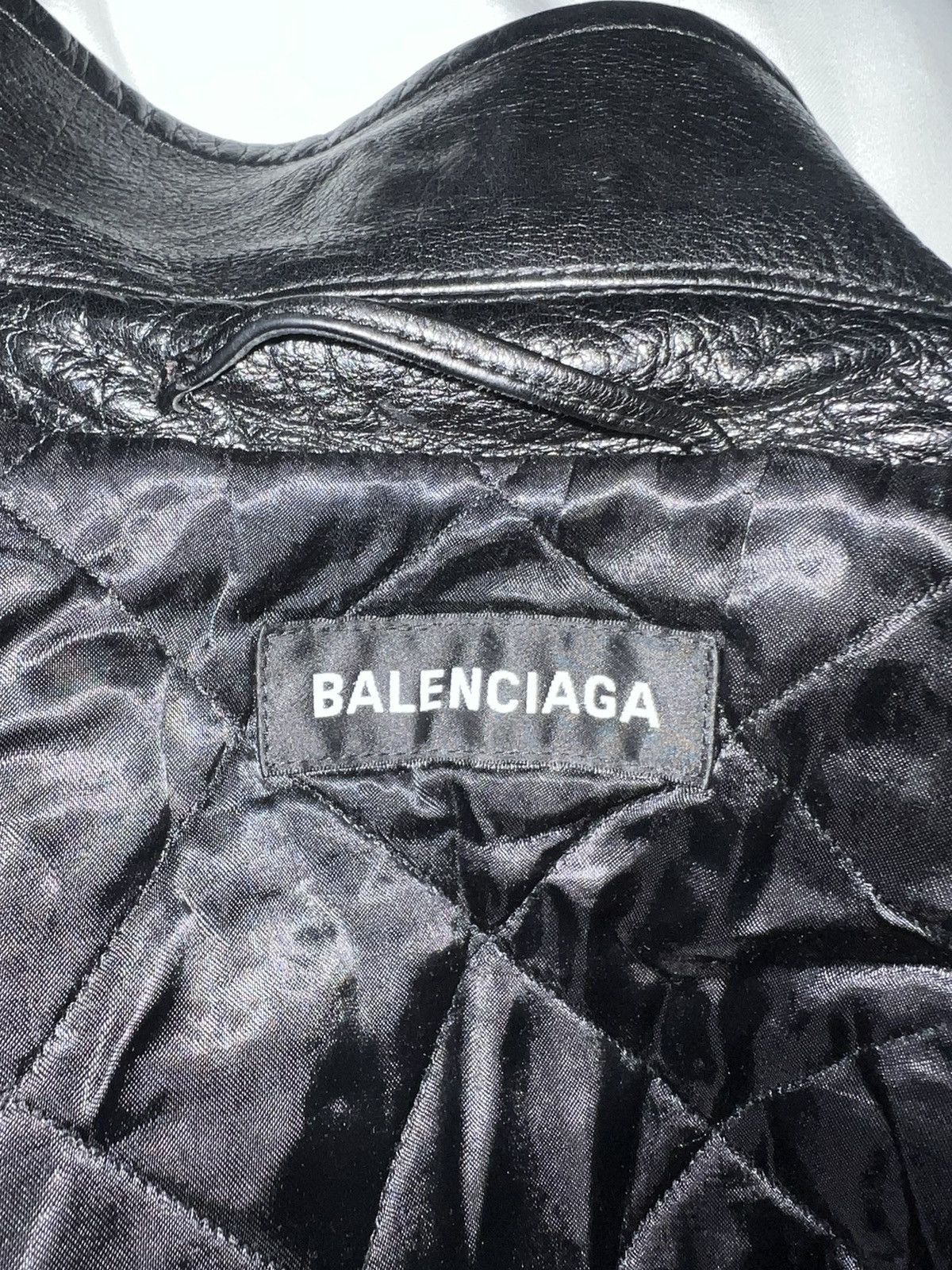 Balenciaga Balenciaga Logo Leather Jacket Size US L / EU 52-54 / 3 - 15 Thumbnail