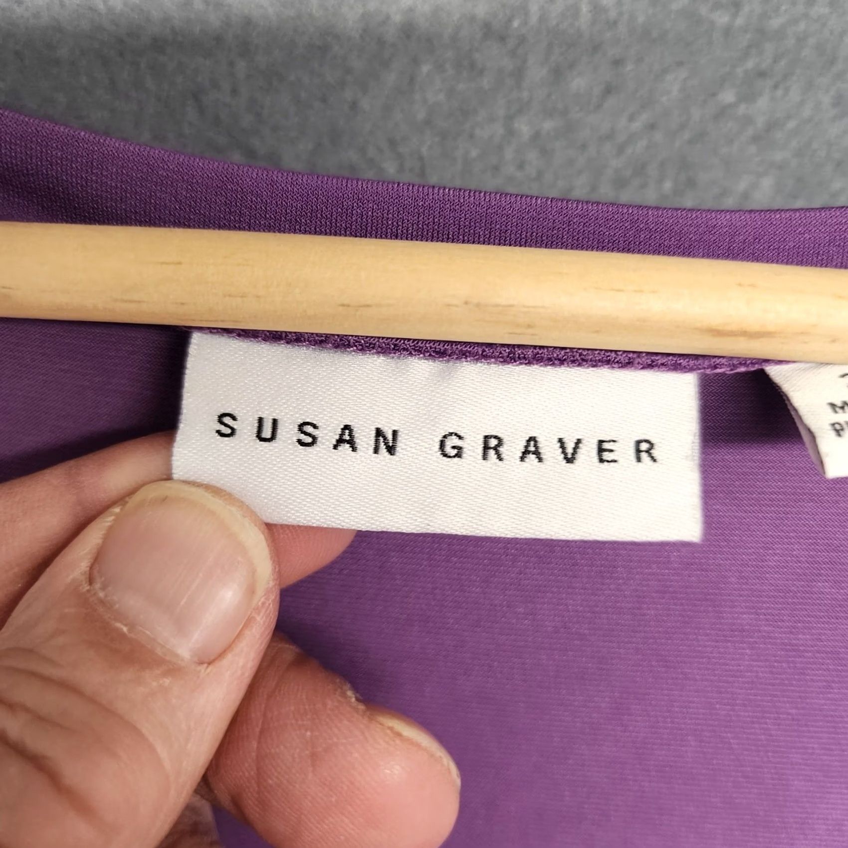 Vintage Susan Graver Top Womens 2X Purple Blouse Slinky Stretch Office Plus Size Pullover Womens 2X Purple Blouse Office Slinky Stretch Susan Graver Size XXL / US 16-18 / IT 52-54 - 3 Thumbnail