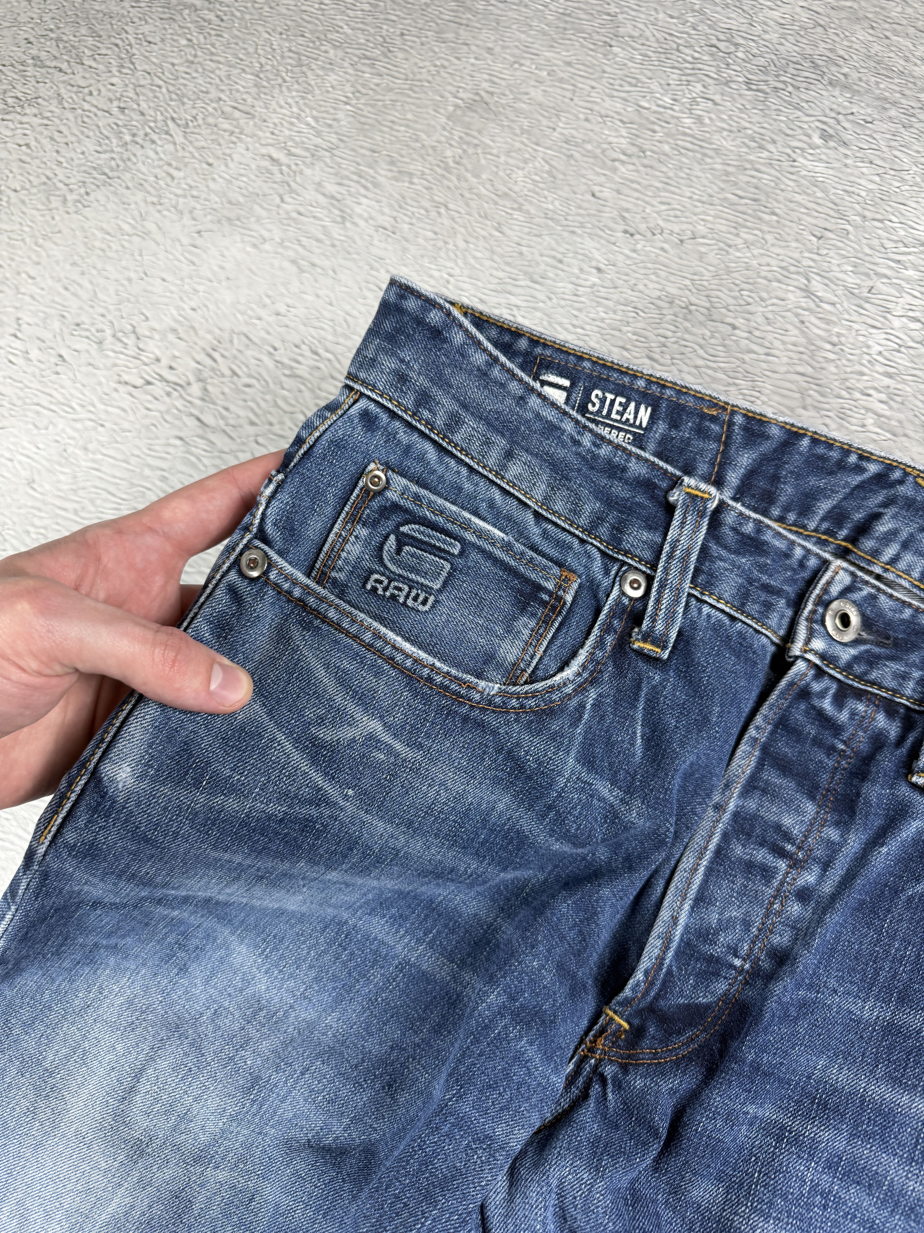 G-Star G-Star Raw Denim Jeans Stean Tapered Blue Distressed Denim Size US 32 / EU 48 - 8 Thumbnail