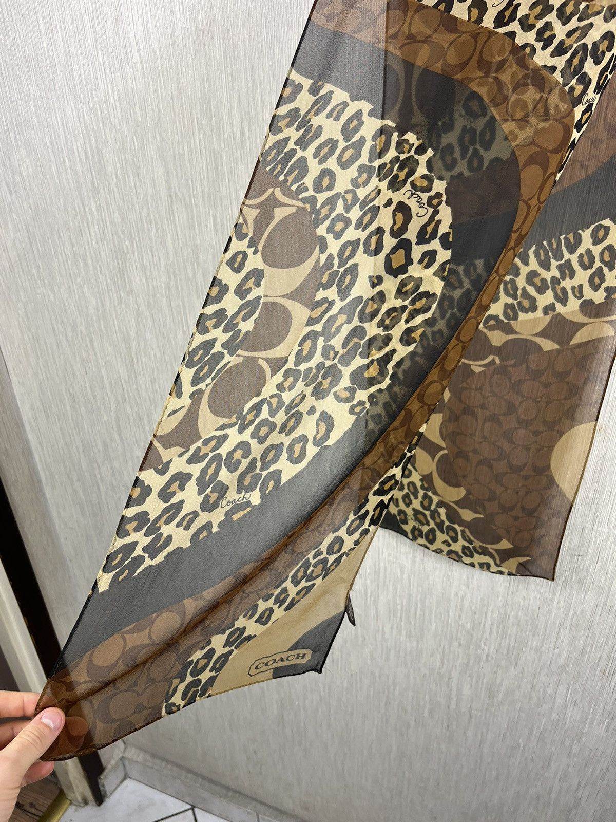 Coach × Designer Coach silk scarf handkerchief monogram logo leopard sexy Size ONE SIZE - 5 Thumbnail