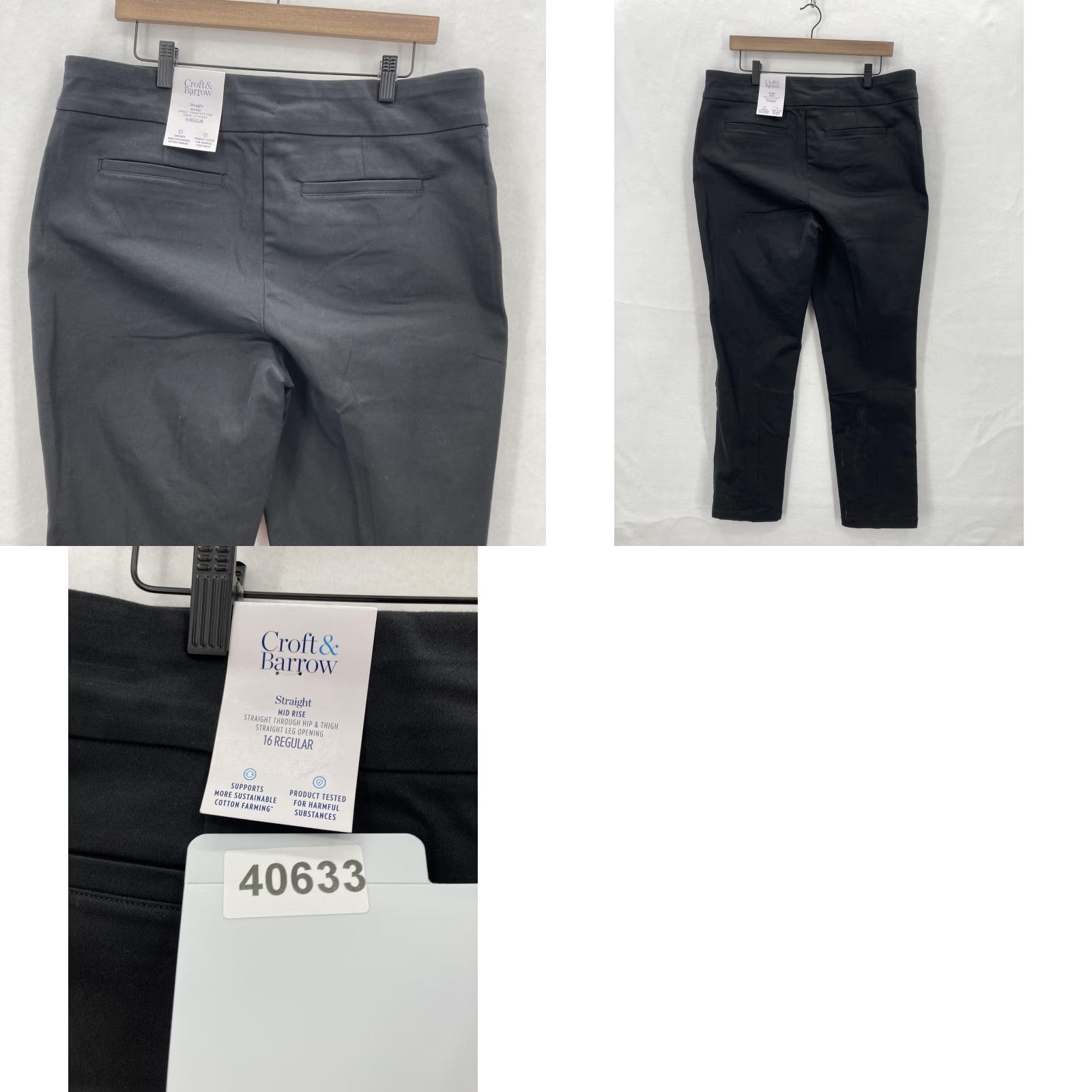 Croft & Barrow Croft & Barrow Pants Womens 16 Black Effortless Stretch Straight Leg Mid Rise Pull On Casual Workwear Shirt? Size 38" / US 16 / IT 52 - 10 Thumbnail