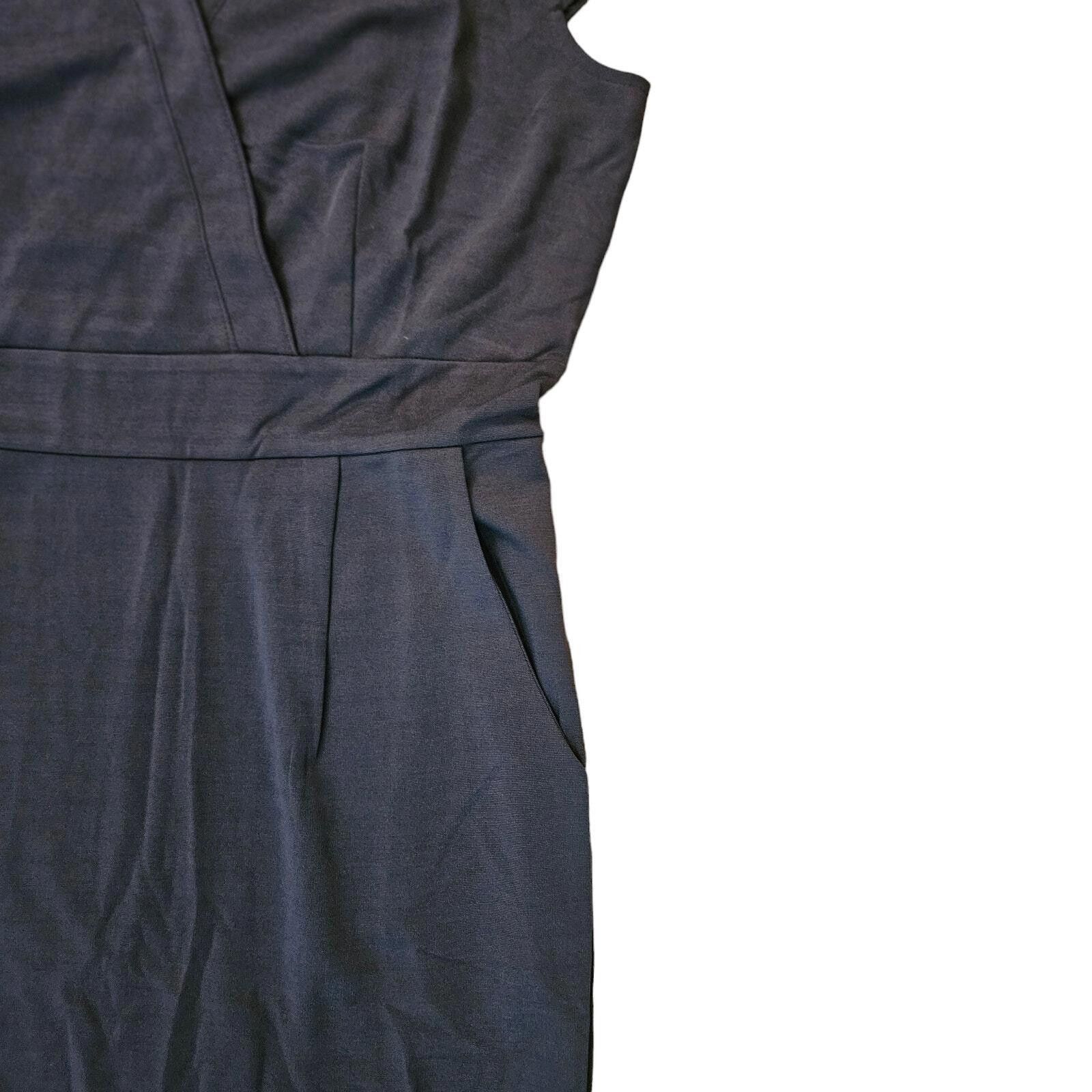 Designer Ceasikery Cap Sleeve Wrap Sheath Dress Black L Size L / US 10 / IT 46 - 8 Thumbnail