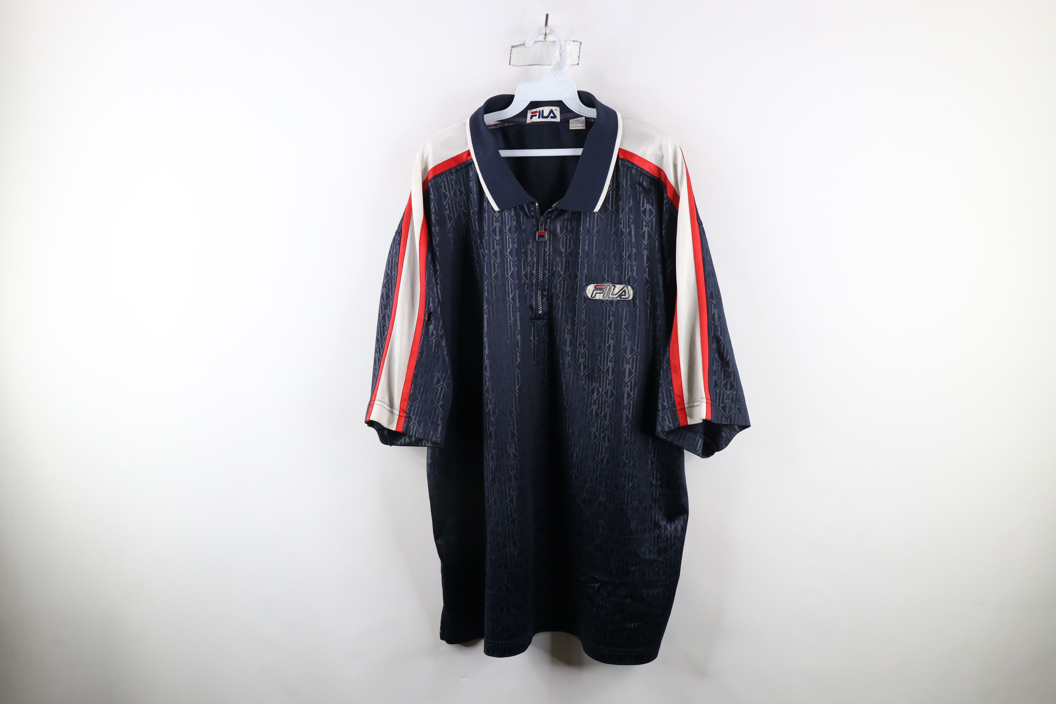Fila × Vintage Vintage 90s Fila Spell Out Collared Pullover Polo Shirt Size US XXL / EU 58 / 5 - 1 Thumbnail