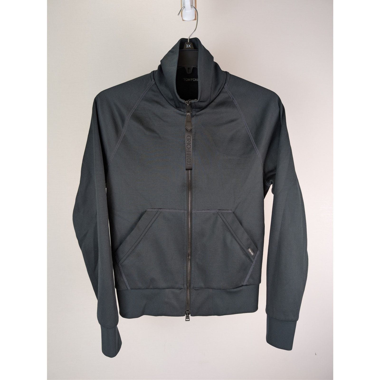 Tom Ford o1rshd1 CC20 High Neck Zip-Up Track Jacket in Black Size US M / EU 48-50 / 2 - 2 Thumbnail