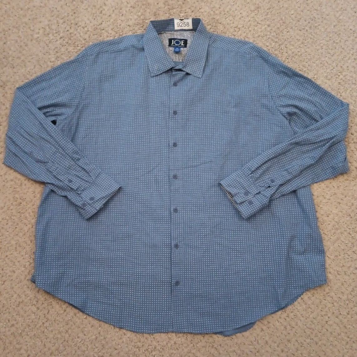 Joseph Abboud Joseph Abboud Shirt Mens Big 2X Blue Geometric Long Sleeve Button-Down Cotton Button-Up Size US XXL / EU 58 / 5 - 2 Thumbnail