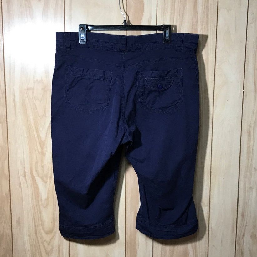 Lee Lee Easy Fit Navy Snap Closure High-Rise Bermuda Shorts 16 Size 37" - 2 Thumbnail