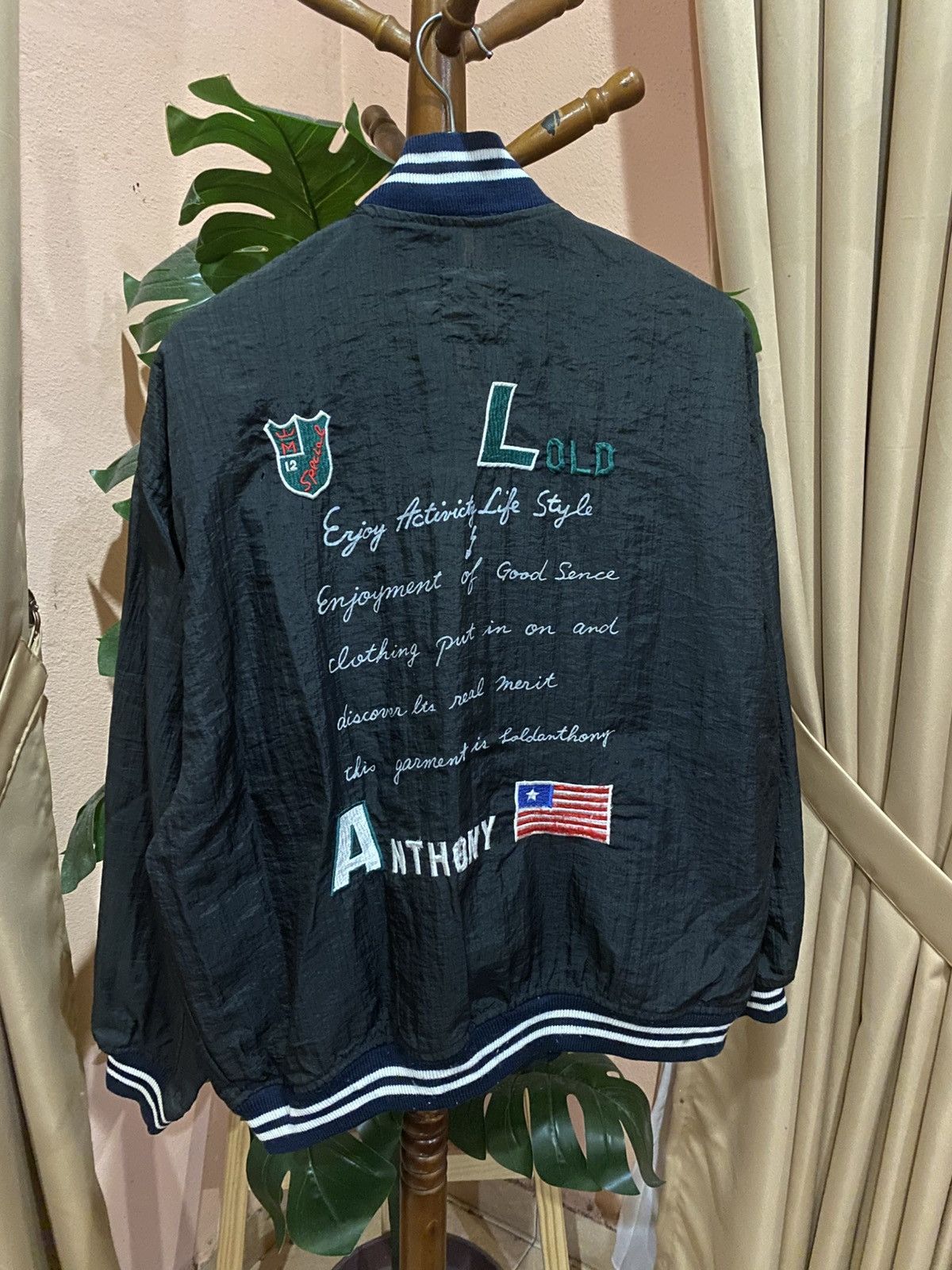 Vintage LOLD Anthony Jacket-Flyer’s Black Bomber Jacket Embroidered Size US M / EU 48-50 / 2 - 7 Thumbnail