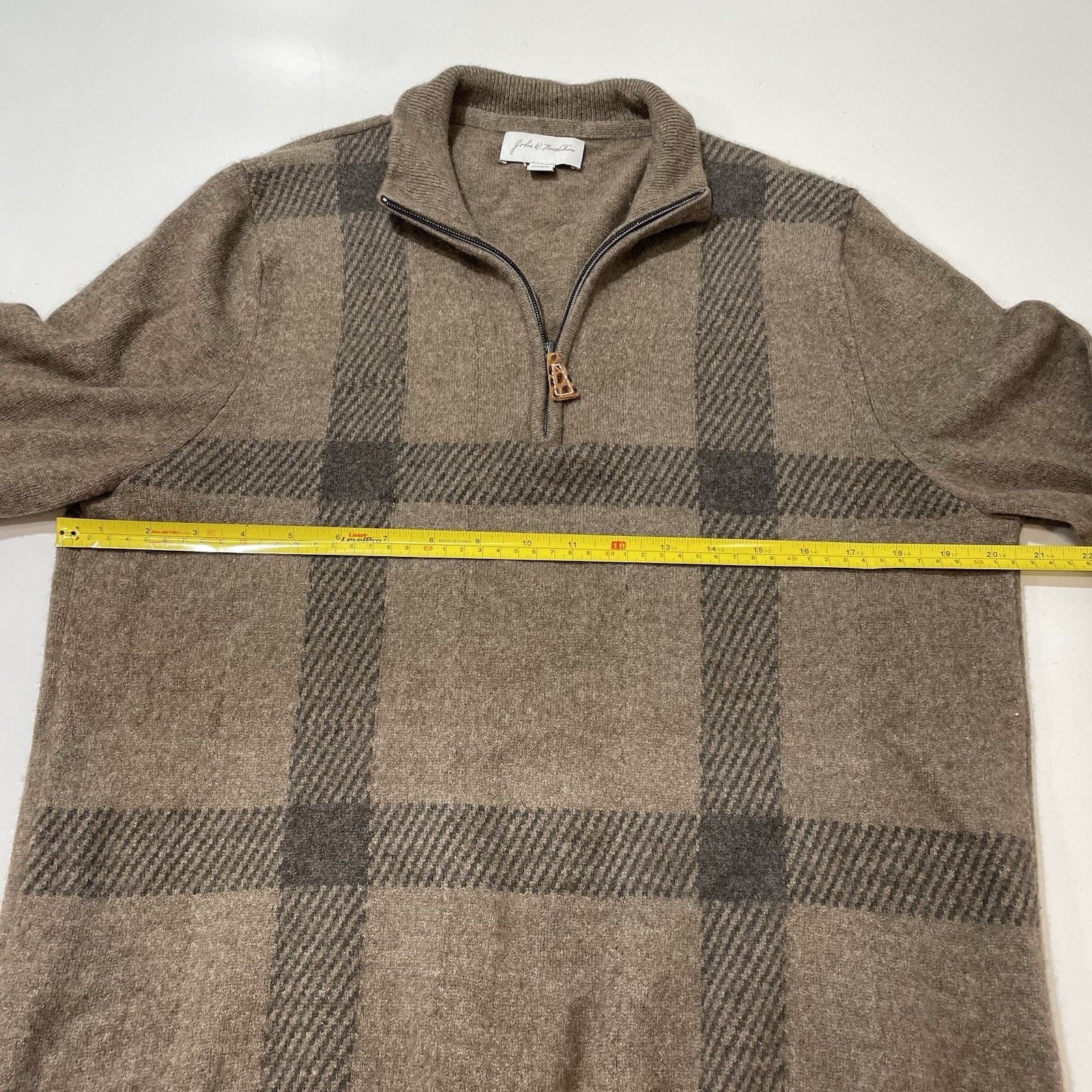 Nordstrom John W Nordstrom Sweater Men’s Pullover Cashmere Plaid 1/4 M Size US M / EU 48-50 / 2 - 5 Thumbnail