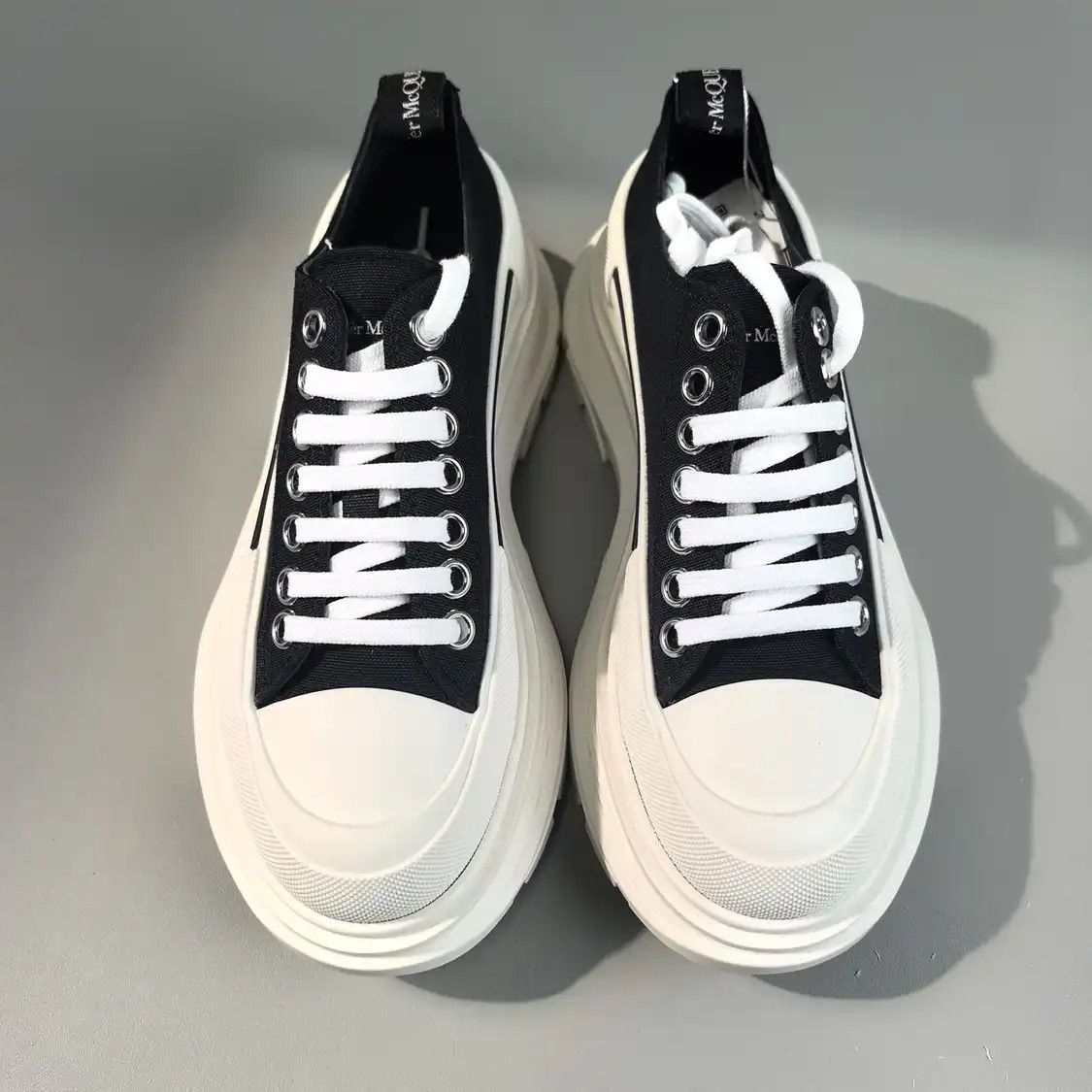 Alexander Mcqueen Oversized Sneakers Black Cottonlogo Women's Casual Sneakers 37, Women's