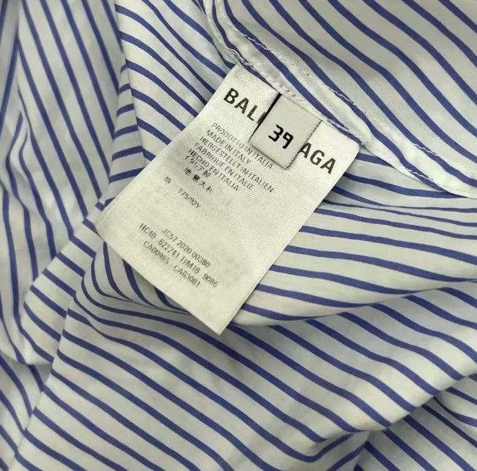 Balenciaga Balenciaga blue striped short sleeved shirt2411-Nextarrow Size US M / EU 48-50 / 2 - 3 Thumbnail