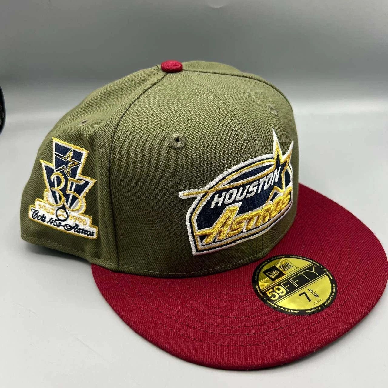New Era Houston Astros Hat Men 7 5/8 59Fifty New Era MLB Fitted Cap Size ONE SIZE - 1 Thumbnail