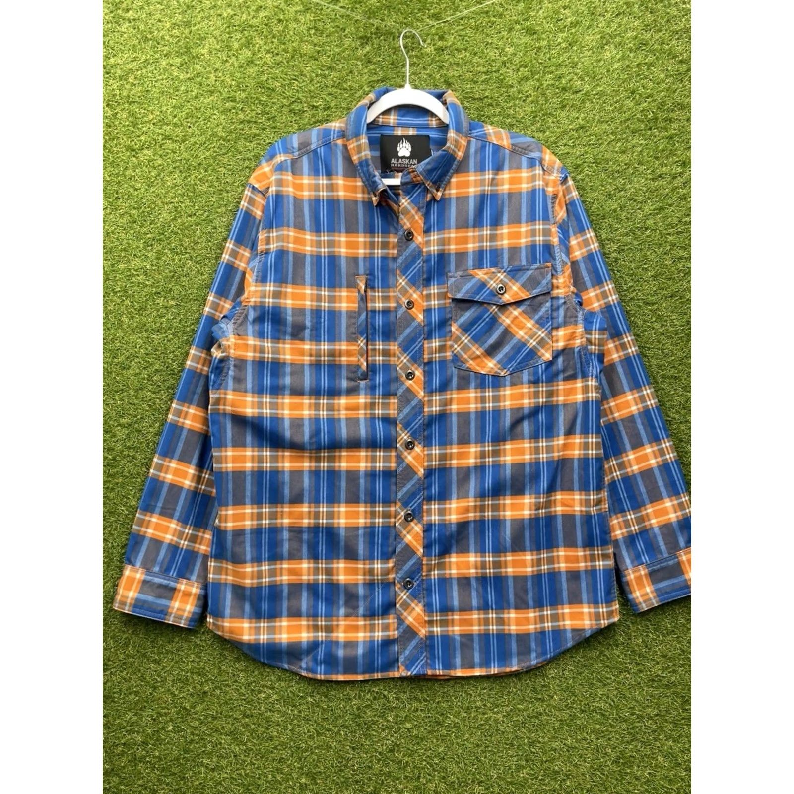 Vintage Alaskan Hardgear Flannel Shirt Mens L Blue Orange Long Sleeve Workwear Hiking Plaid Button-Up Vintage: No Size US L / EU 52-54 / 3 - 2 Thumbnail