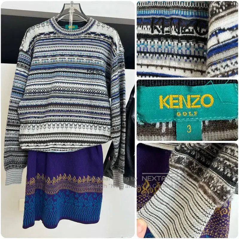 KENZO Colorful Wool Pullover Sweater for Women .