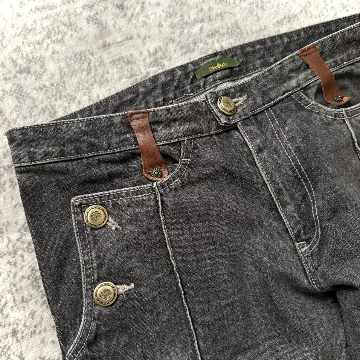 Obelisk Obelisk Crocodile Leather Detailed Flare Bell Bottom Denim Size US 30 / EU 46 - 6 Thumbnail