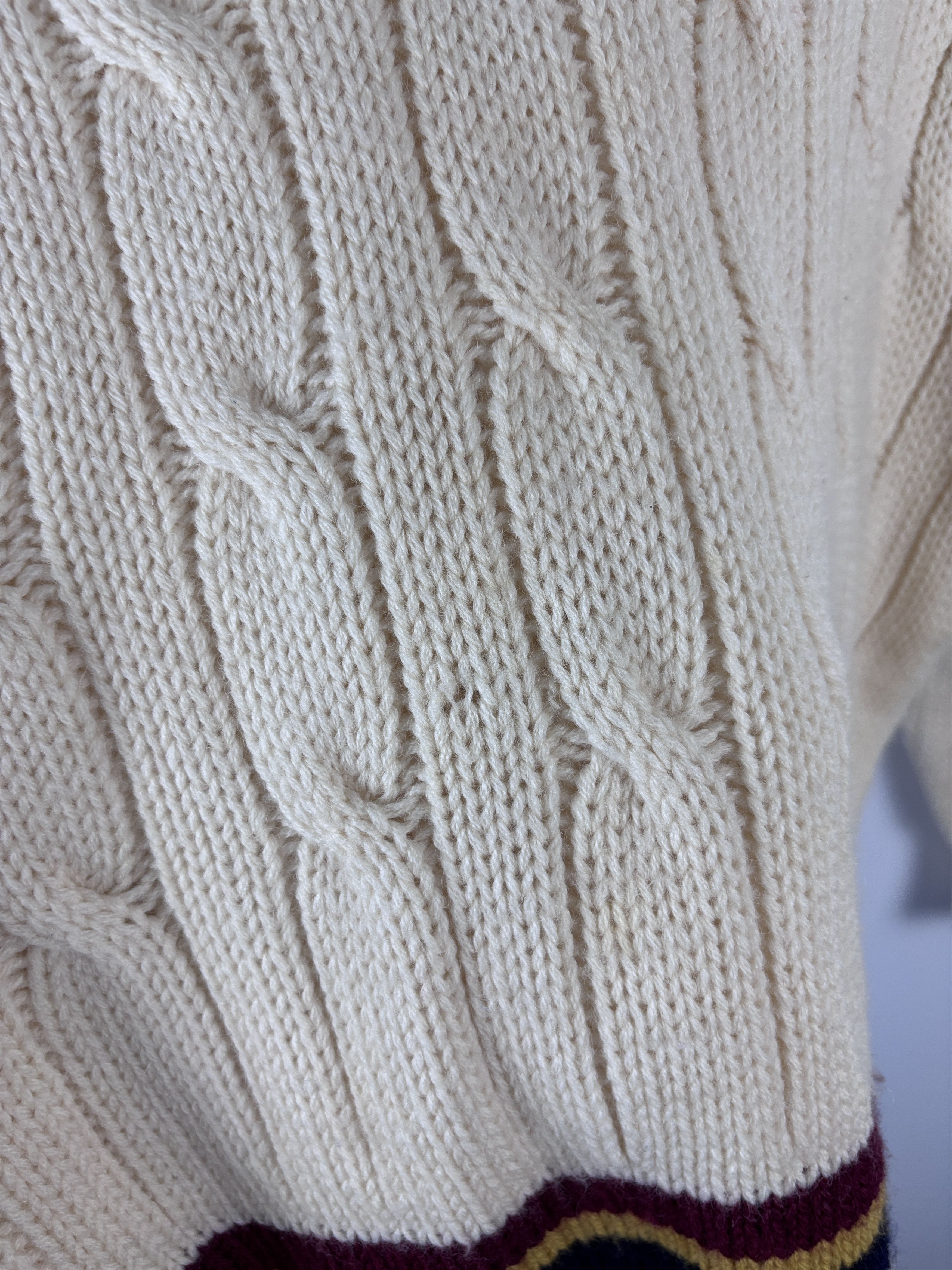 Vintage KF Knitwear Hand Framed Tennis Cricket Sweater Cable-Knit Size US M / EU 48-50 / 2 - 4 Thumbnail