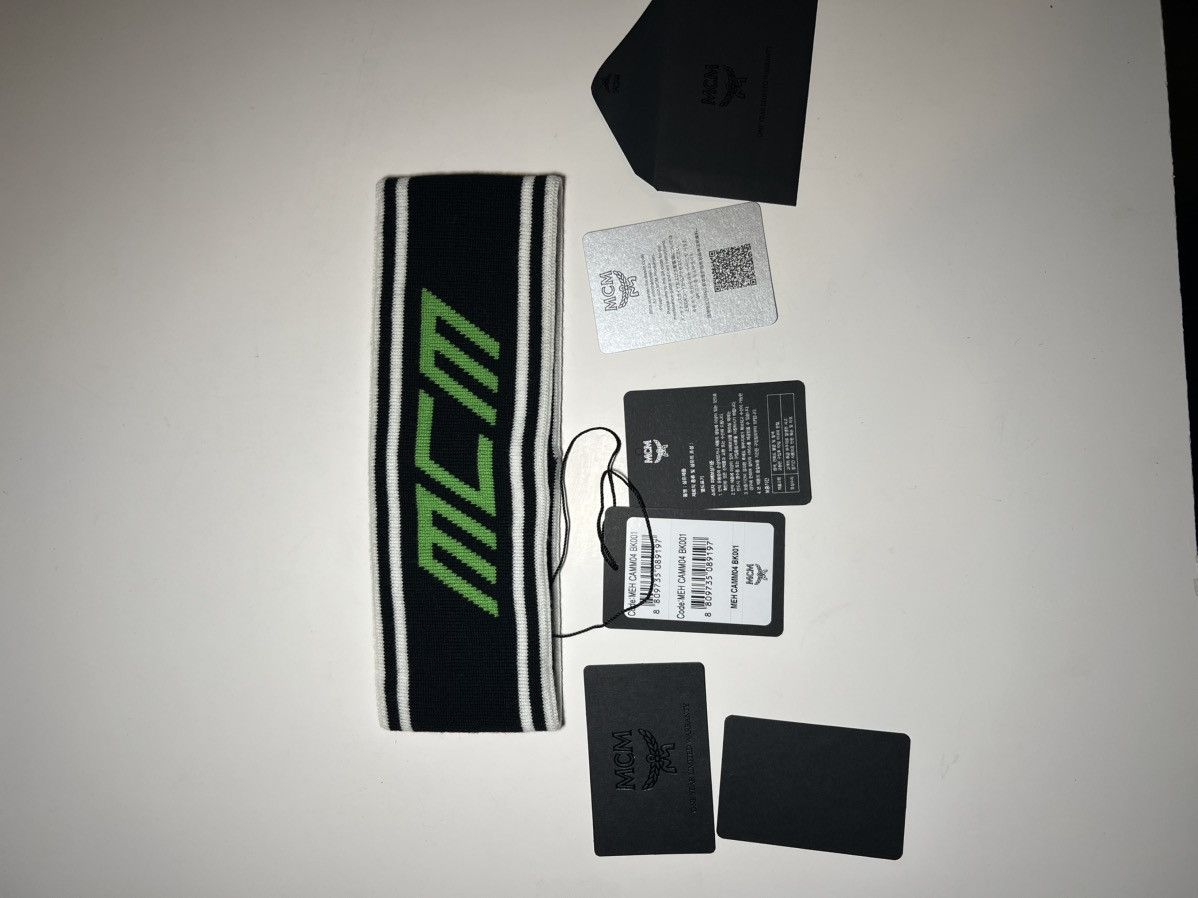 MCM MCM Headband Merino Wool Classic logo Black/green/white NWT Size ONE SIZE - 2 Thumbnail