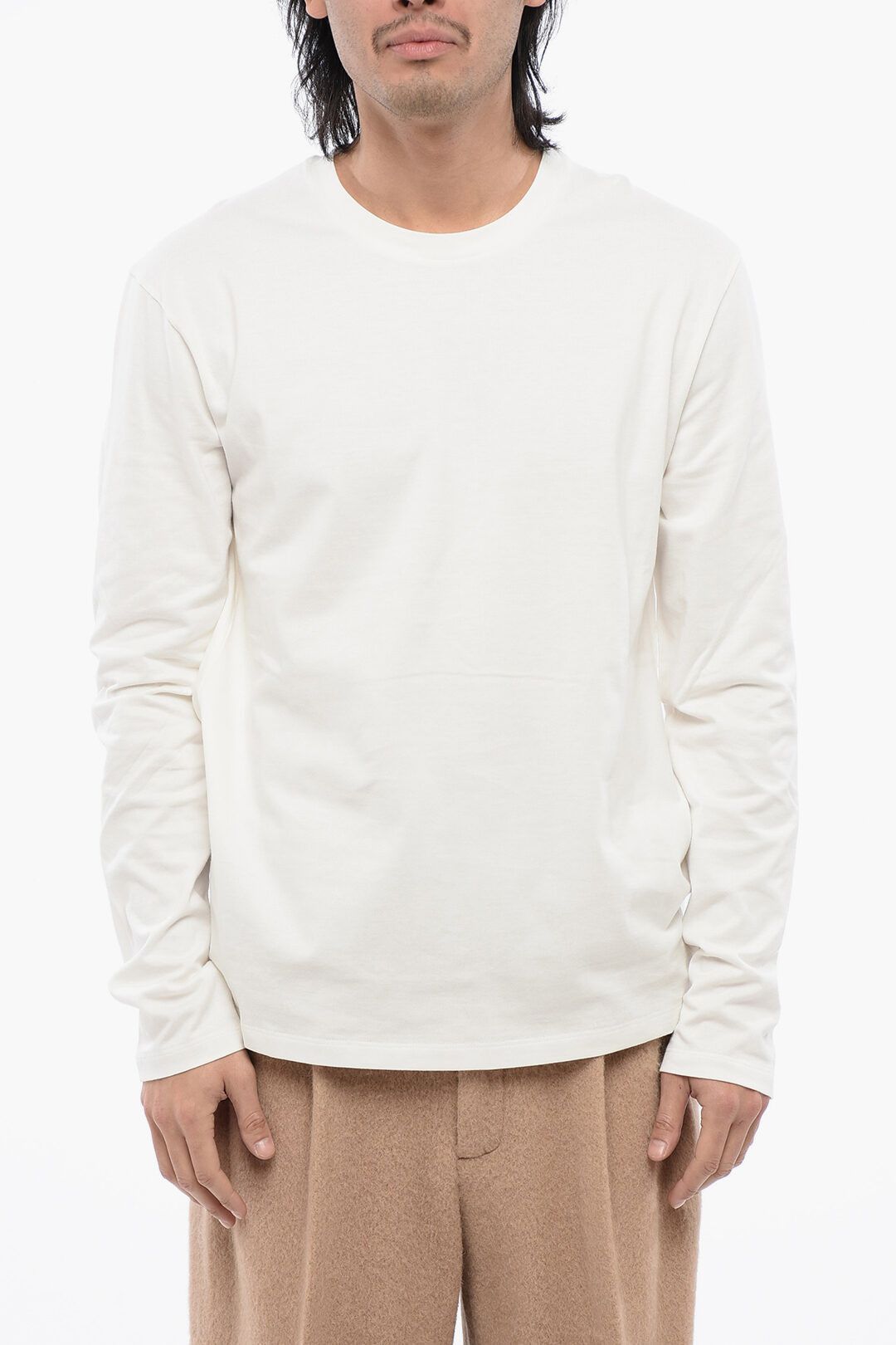 Jil Sander og1mm0625 Crewneck Double-Layer Sweater in White Size US M / EU 48-50 / 2 - 5 Thumbnail