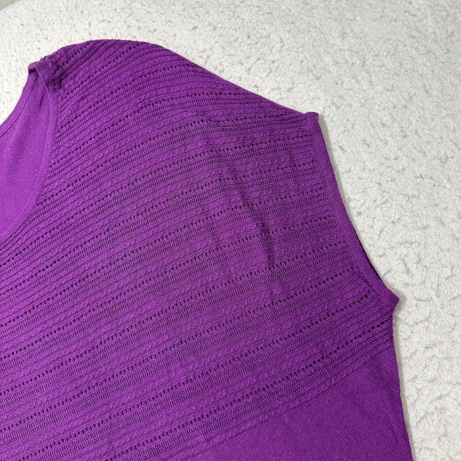 Worthington Worthington XL Knit Top Short Sleeve Purple Sweater Shirt Size XL / US 12-14 / IT 48-50 - 5 Thumbnail