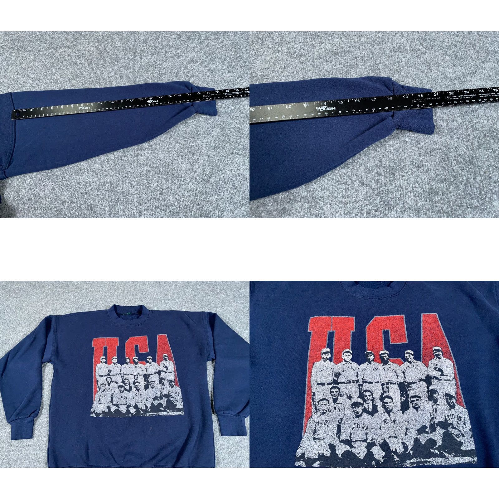 Vintage VTG 90s USA Baseball Sweatshirt Adult Large XL Blue Big Print Retro Sports Mens Size US L / EU 52-54 / 3 - 8 Thumbnail