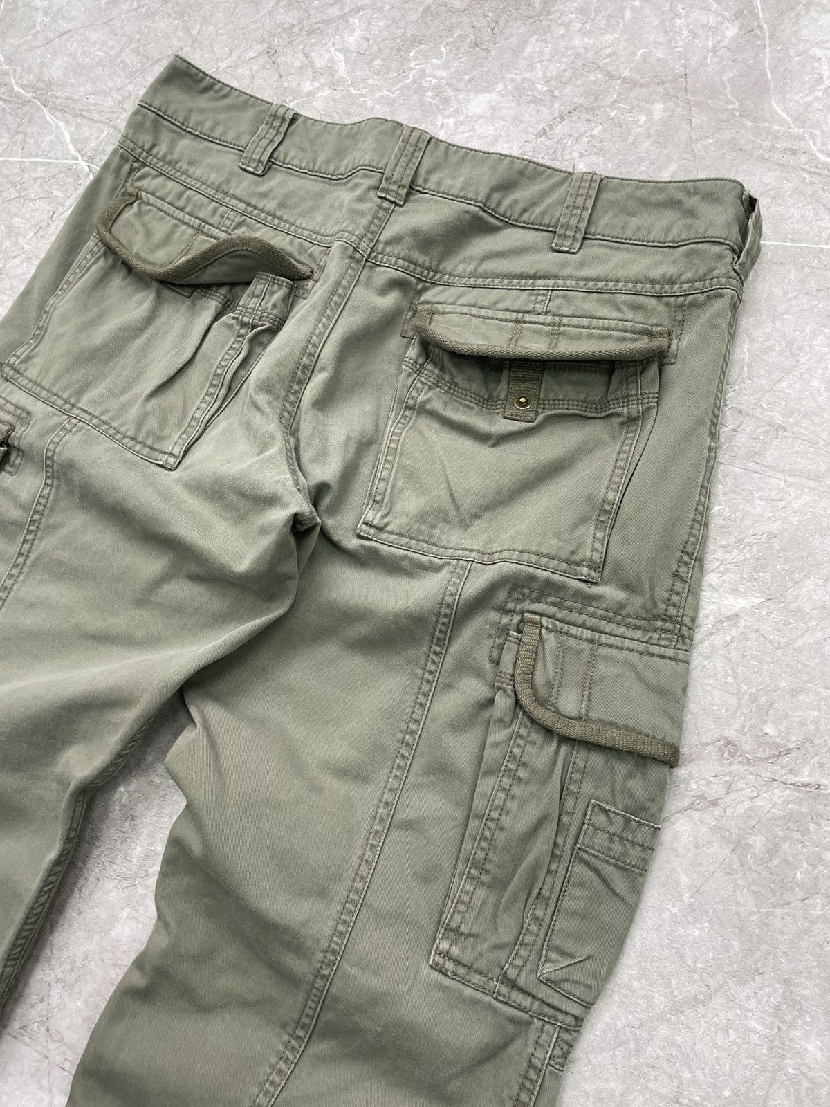 Japanese Brand × Vintage Vintage 90's Japanese Bondage Zip Bootcut Beige Cargo Pants Size US 34 / EU 50 - 11 Thumbnail