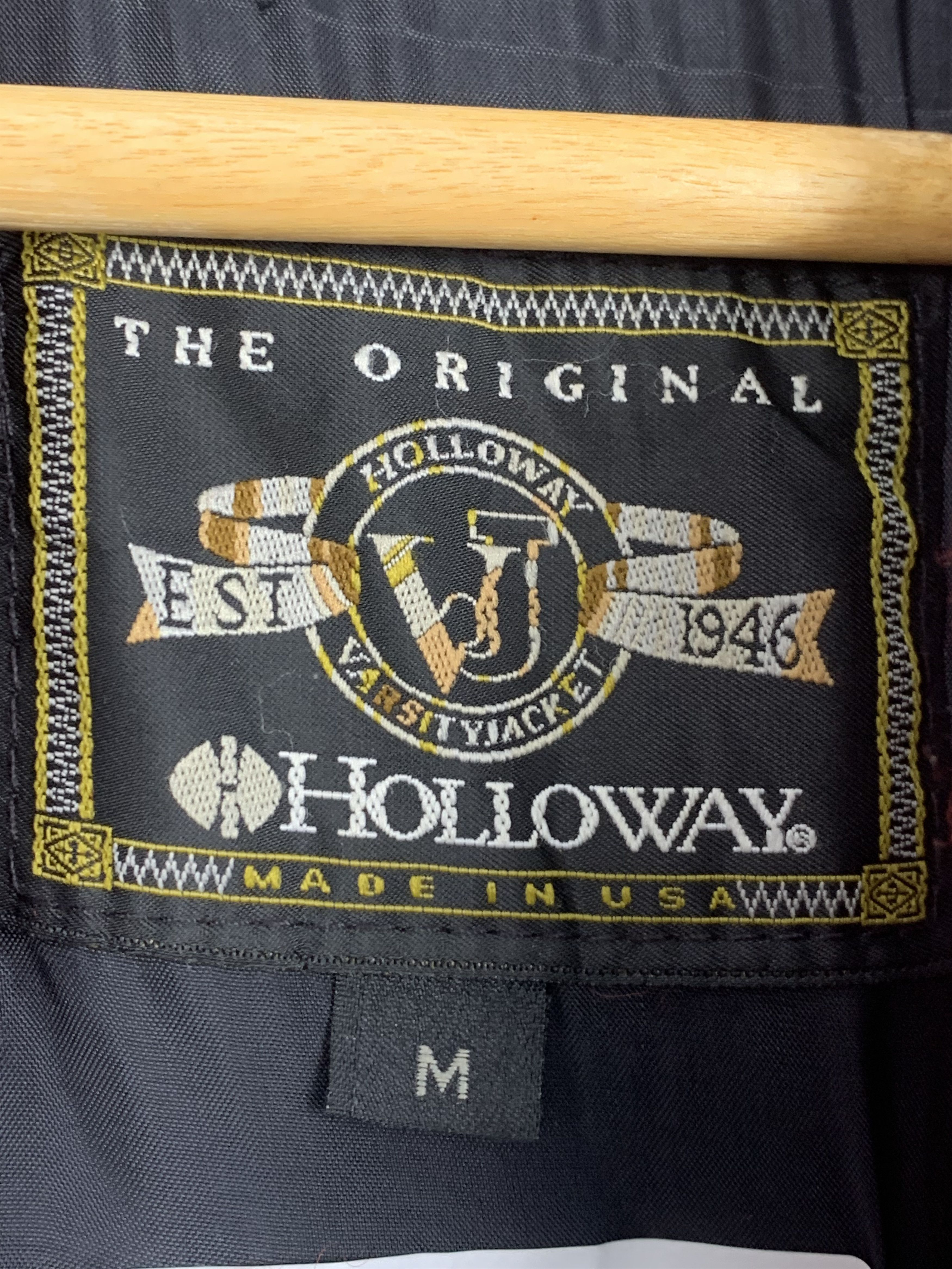 Holloway Vintage 80s Holloway Sleeve Leather Varsity Jacket Red V0504 Size US M / EU 48-50 / 2 - 5 Thumbnail