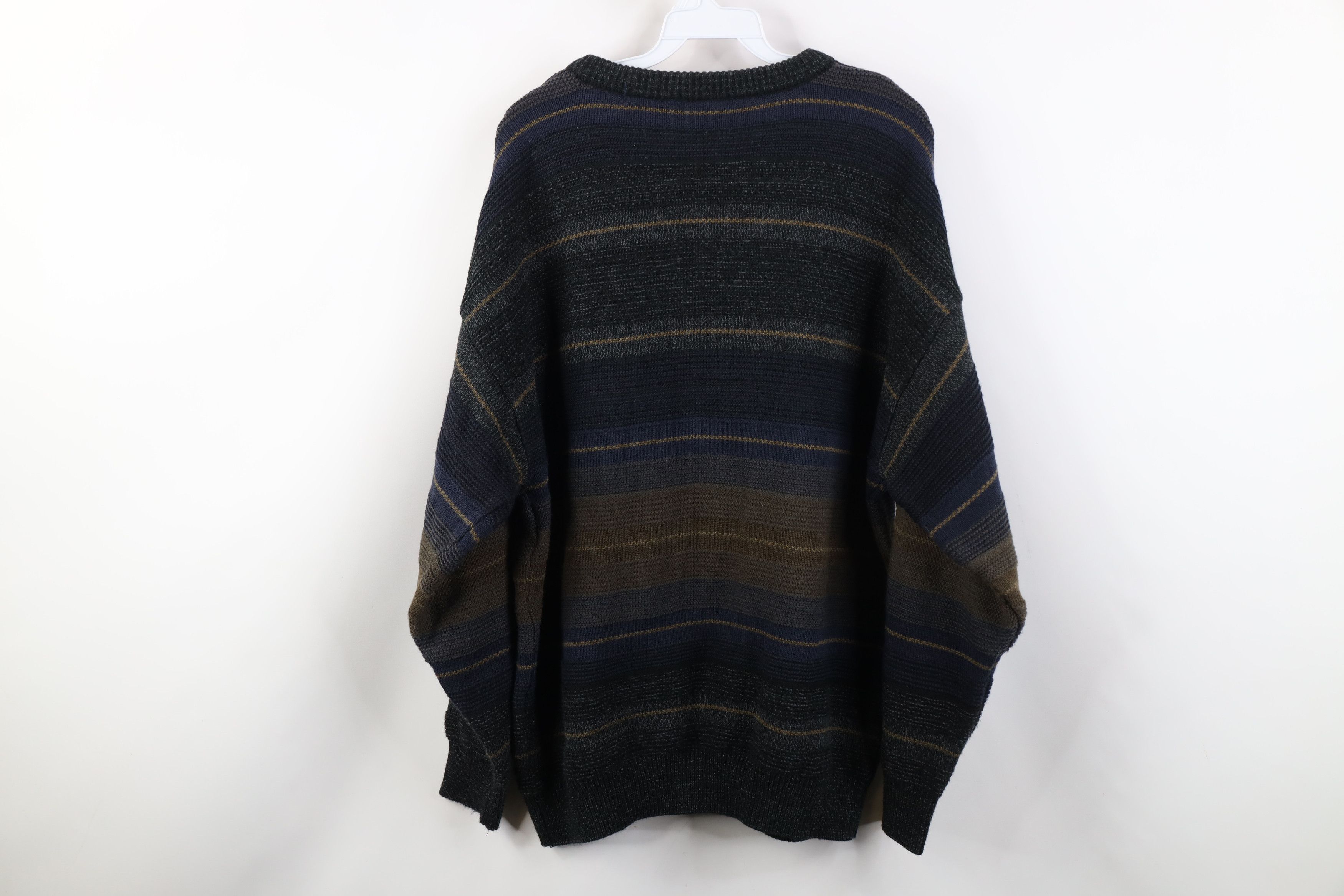 Vintage Vintage 90s Streetwear Earth Tone Knit Crewneck Sweater Size US XXL / EU 58 / 5 - 8 Thumbnail