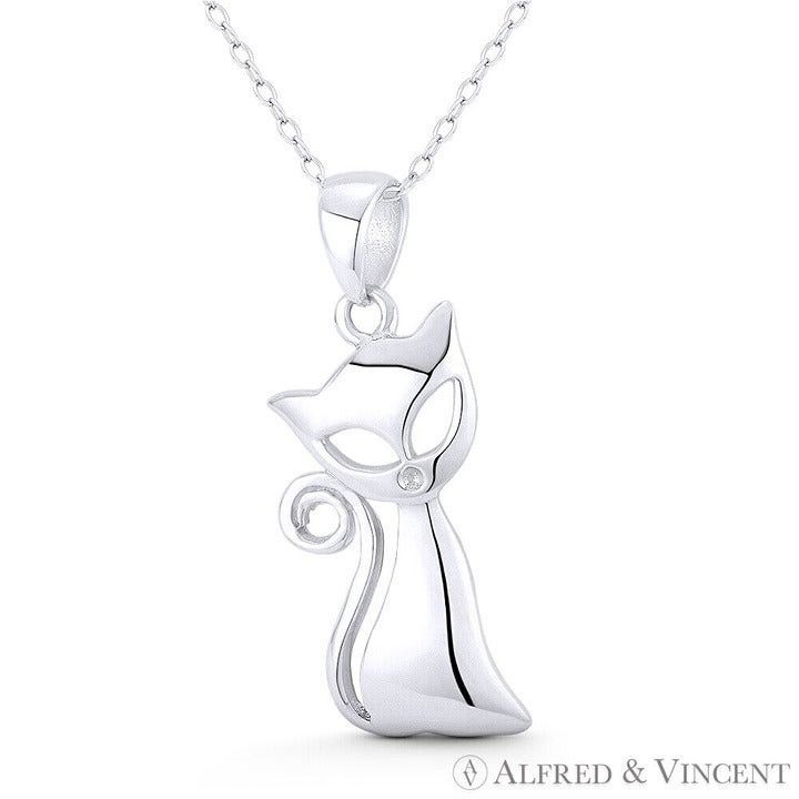 Other Sitting Cat Animal Lover Charm Pendant Size ONE SIZE - 1 Preview