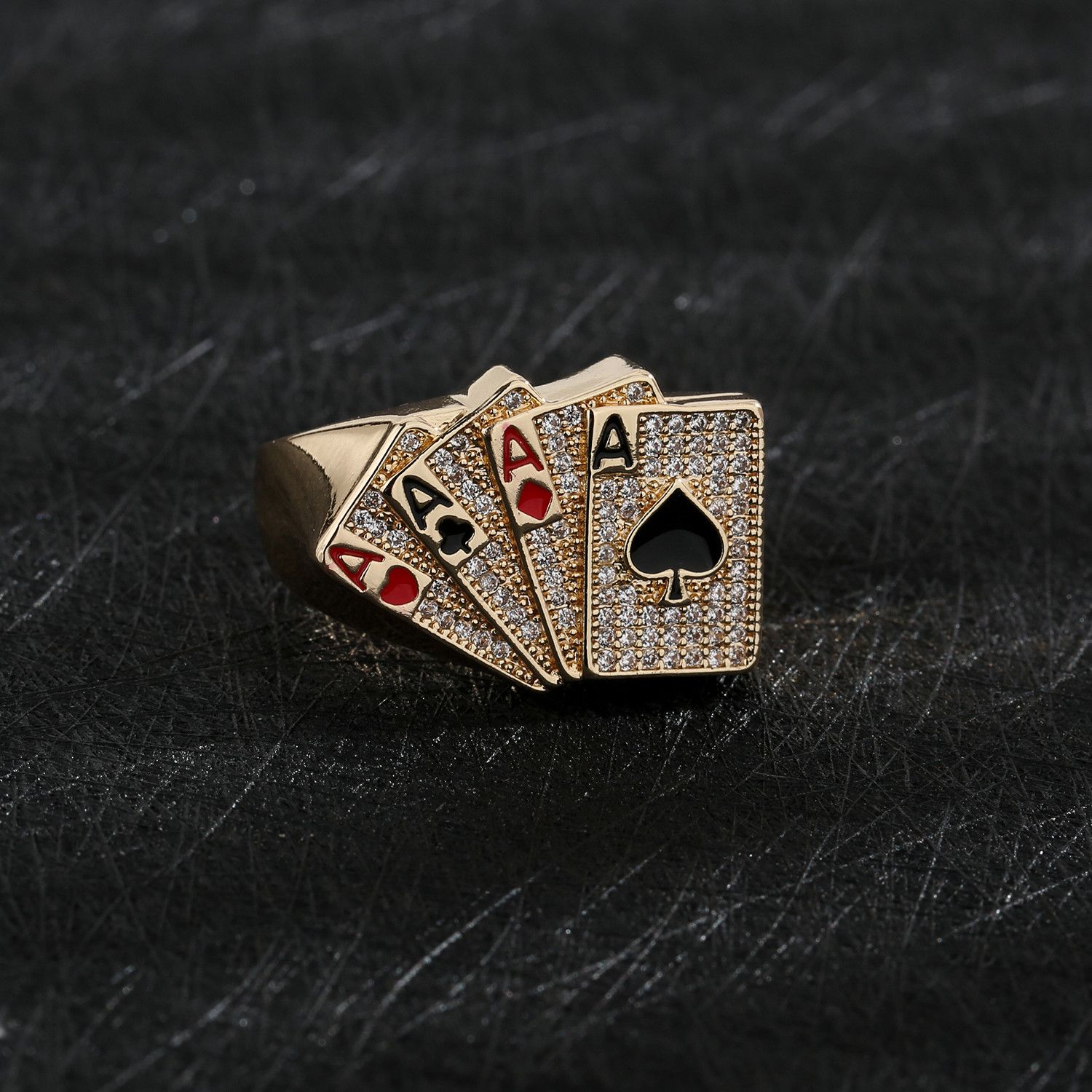 Other SIZE 9 A Poker 14K Gold Plated Brass Ring Size ONE SIZE - 1 Thumbnail