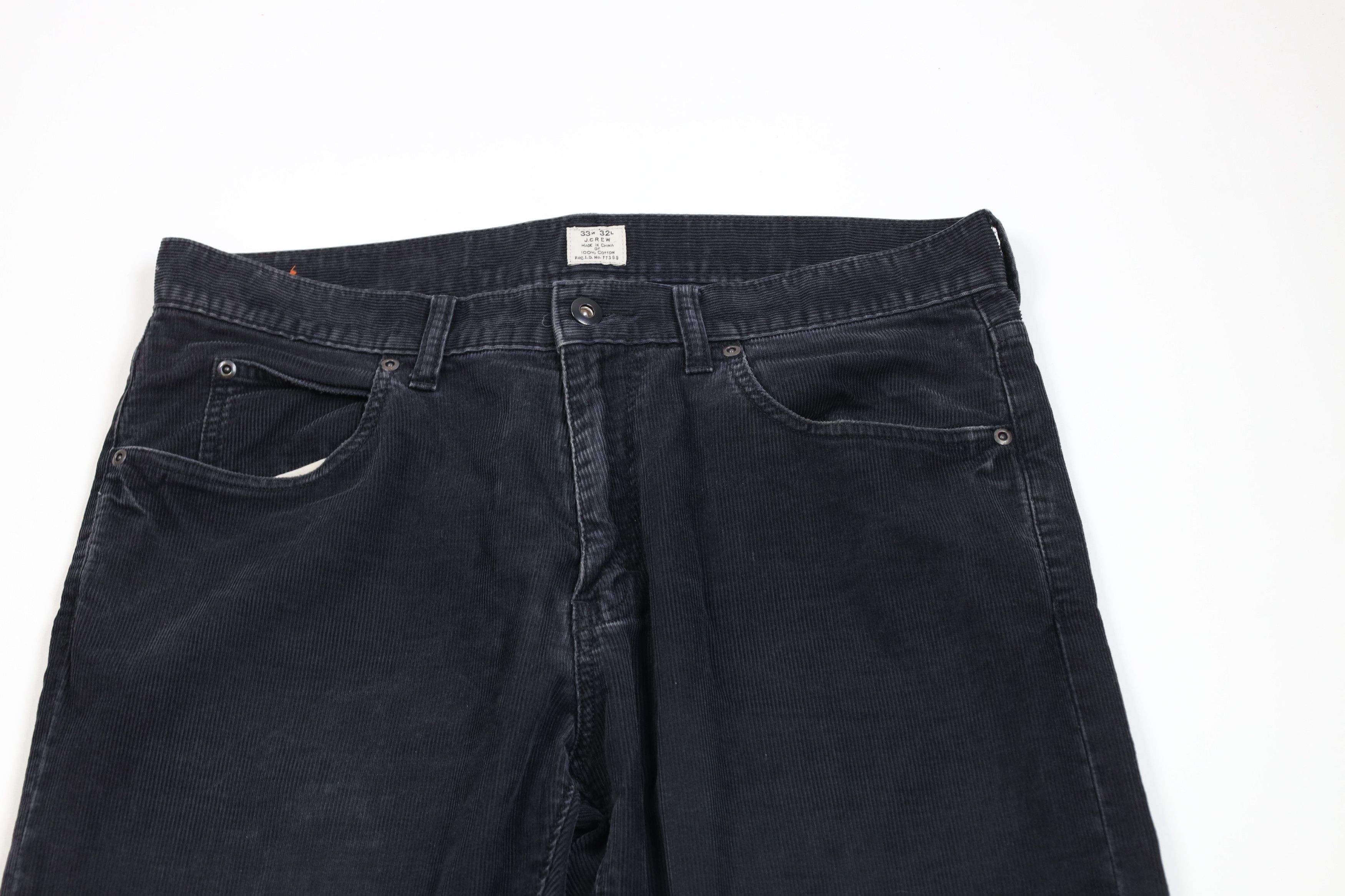 J.Crew × Vintage Vintage J Crew Faded Straight Leg Corduroy Chino Pants Black Size US 33 - 2 Thumbnail