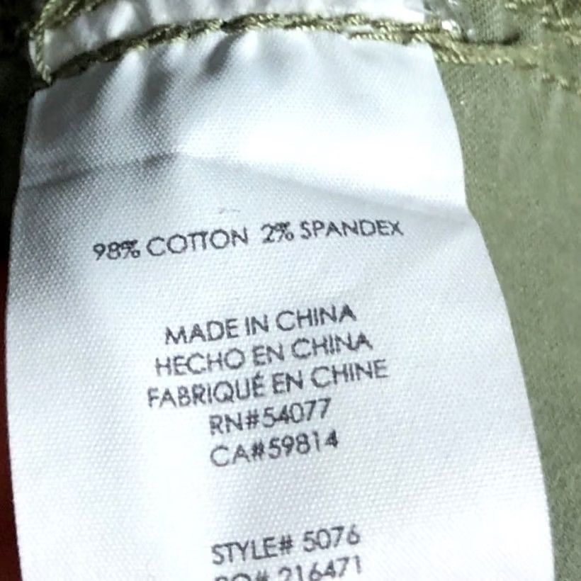 Vintage CAbi Womens Pants Green Low Rise Tapered Ankle Zip Cotton Blend Stretch 2 Size 26" / US 2 / IT 38 - 5 Thumbnail