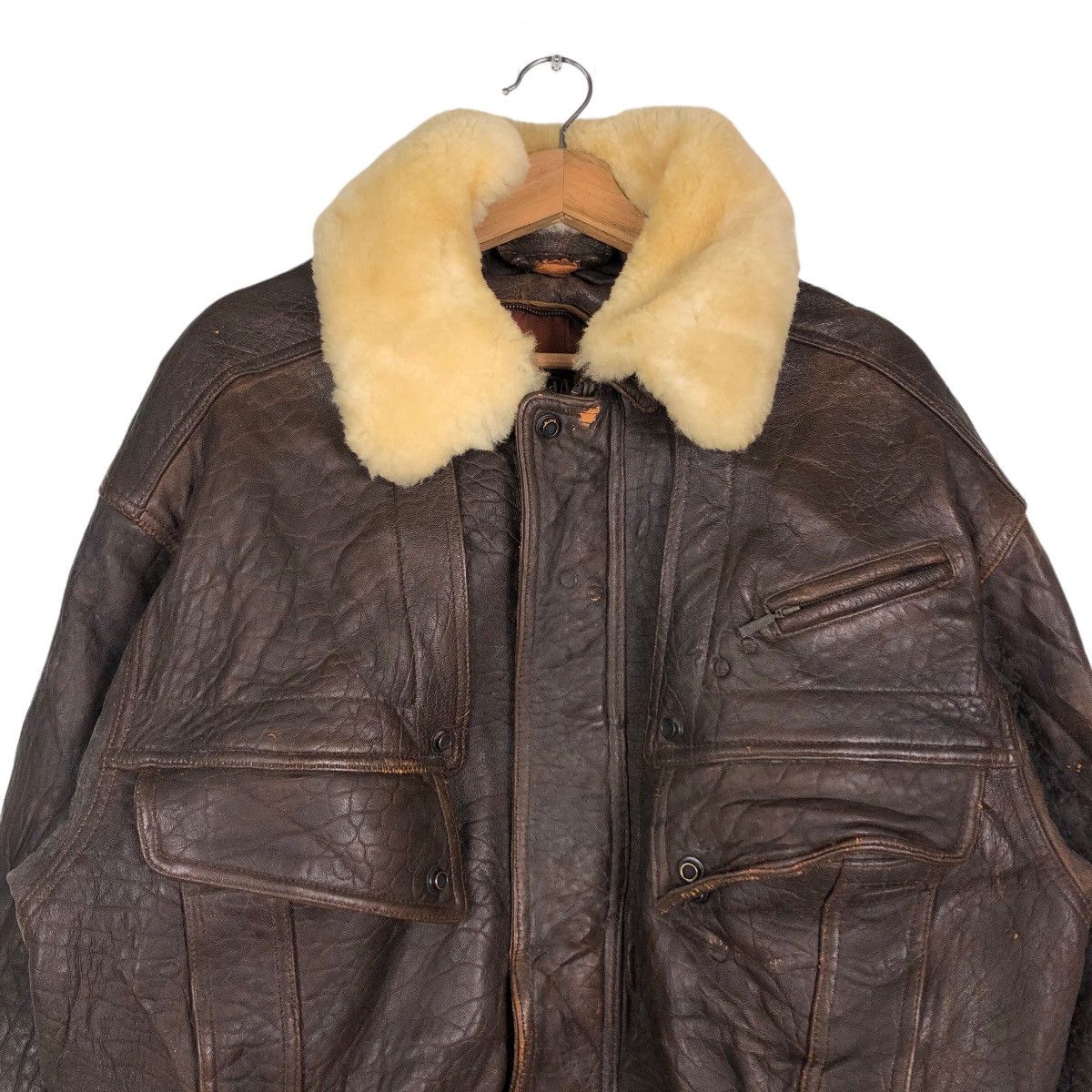 Japanese Brand 🔥Vtg Leather Jacket Wind Armor Mink Fur Collar Issey Miyake Size US L / EU 52-54 / 3 - 3 Thumbnail