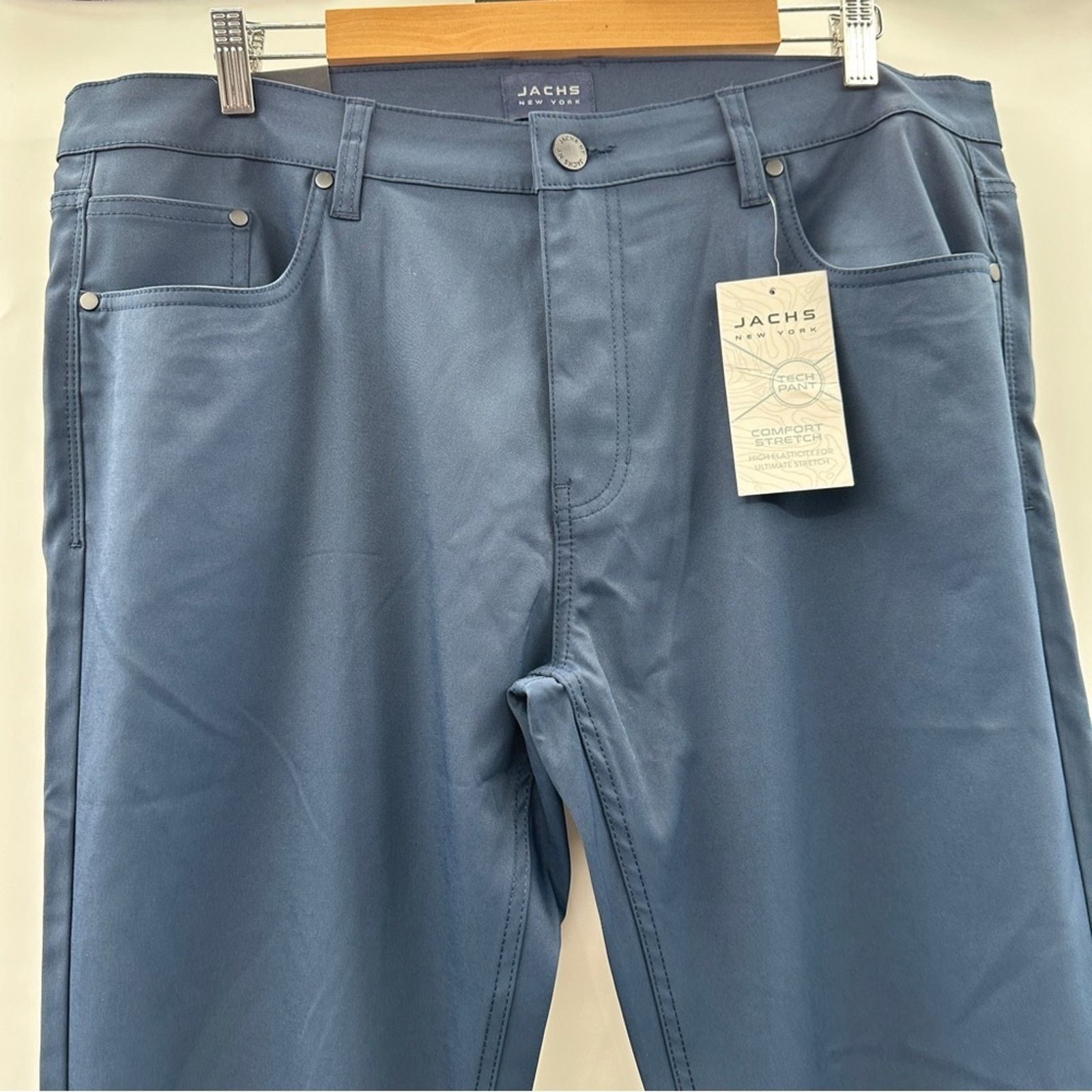 JACHS NY Jachs New York Navy Blue Slim Fit 5-Pocket Styling Pants Size US 38 / EU 54 - 2 Thumbnail
