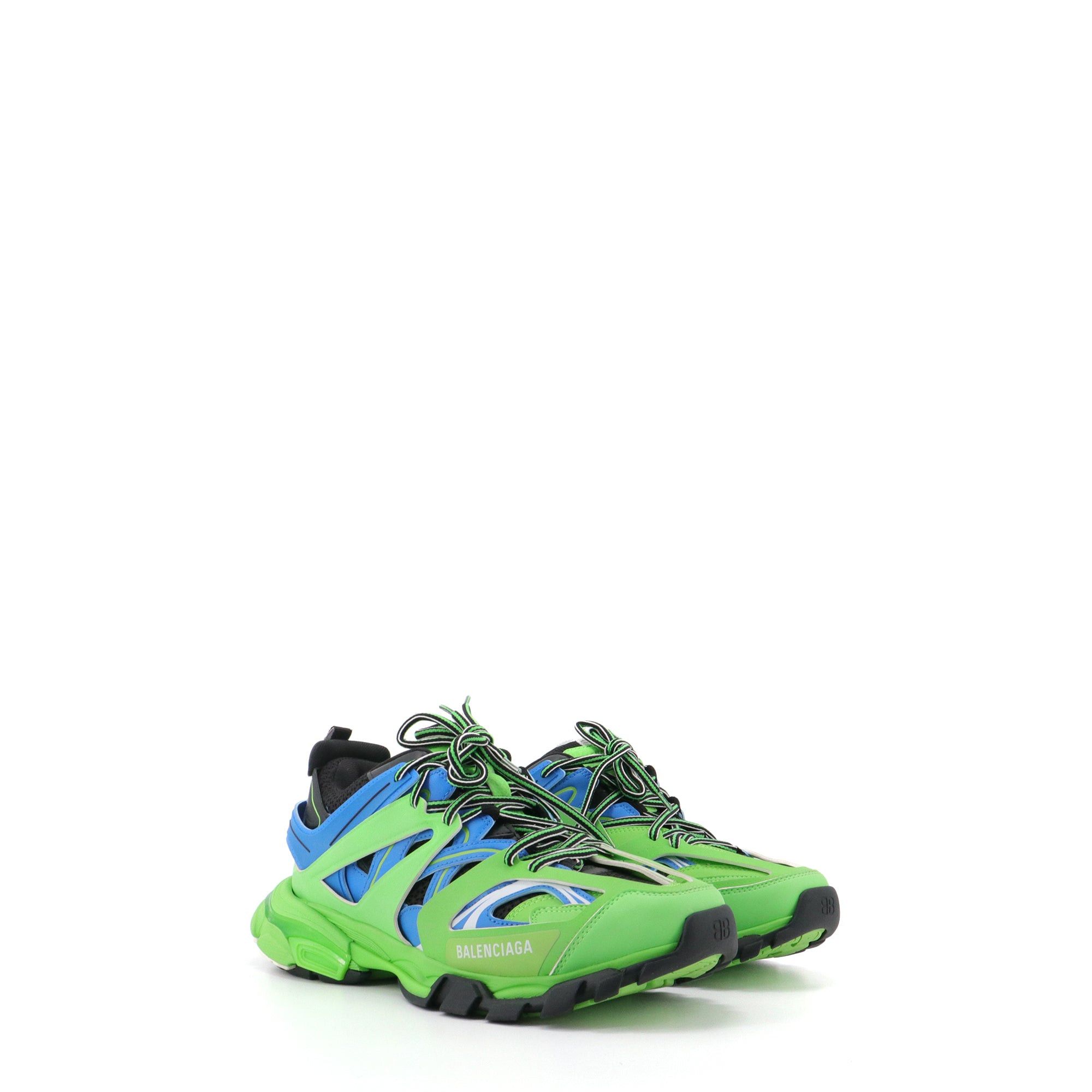 BALENCIAGA - Balenciaga Track sneakers in green and blue leather (T42)