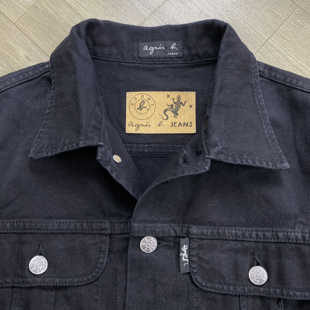 agnes b. Vintage 90's Agnes B Homme Black Denim Jacket Small Luxury Size US S / EU 44-46 / 1 - 5 Thumbnail