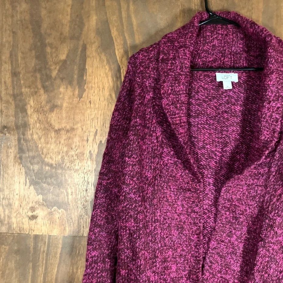 Ann Taylor Ann Taylor LOFT Womens Cardigan Sweater Pink Belted Wool Blend M Size M / US 6-8 / IT 42-44 - 4 Thumbnail