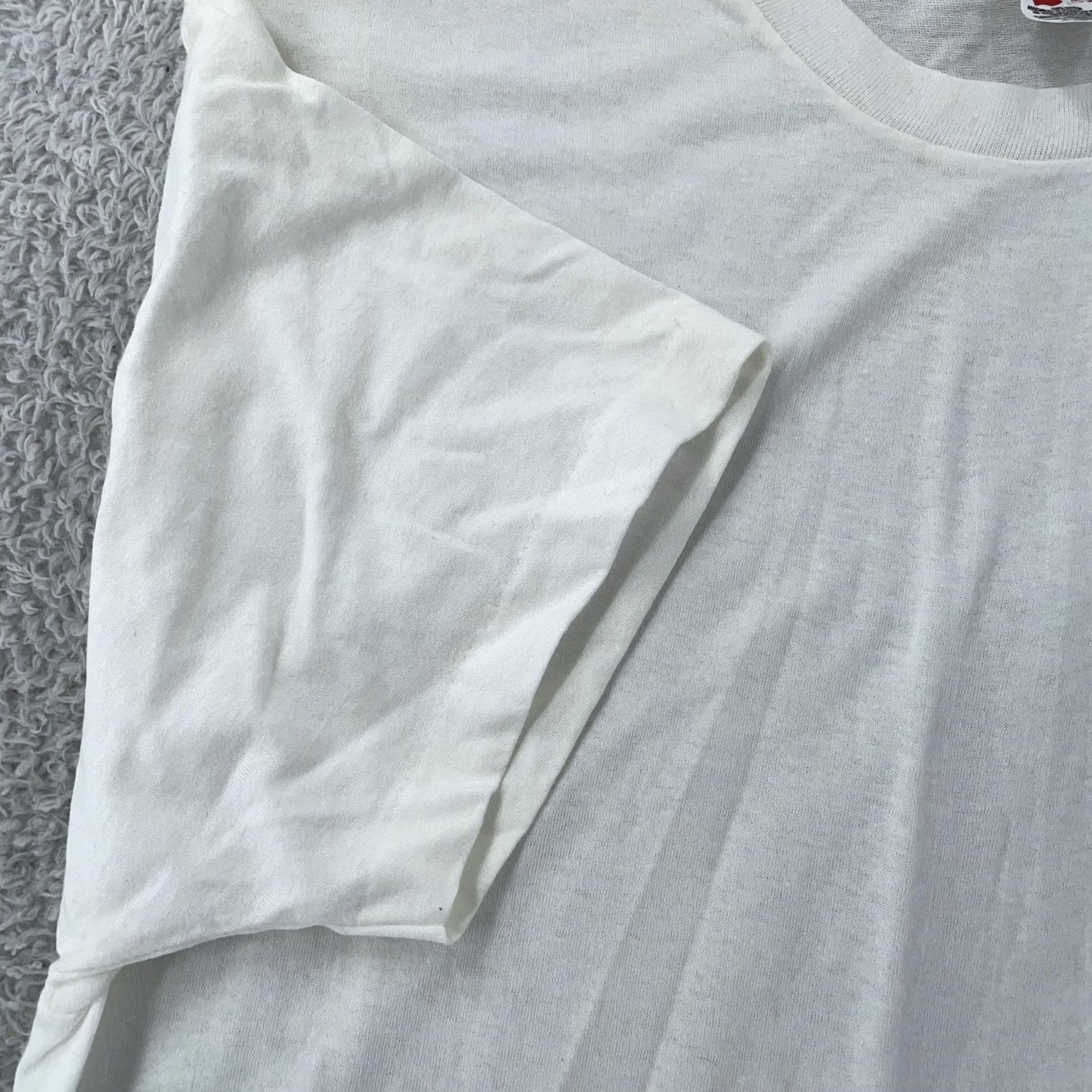 Hanes VINTAGE Hanes Shirt Mens M White Crew Neck Short Sleeve Cotton T-Shirt Plain Tee Size US M / EU 48-50 / 2 - 3 Thumbnail