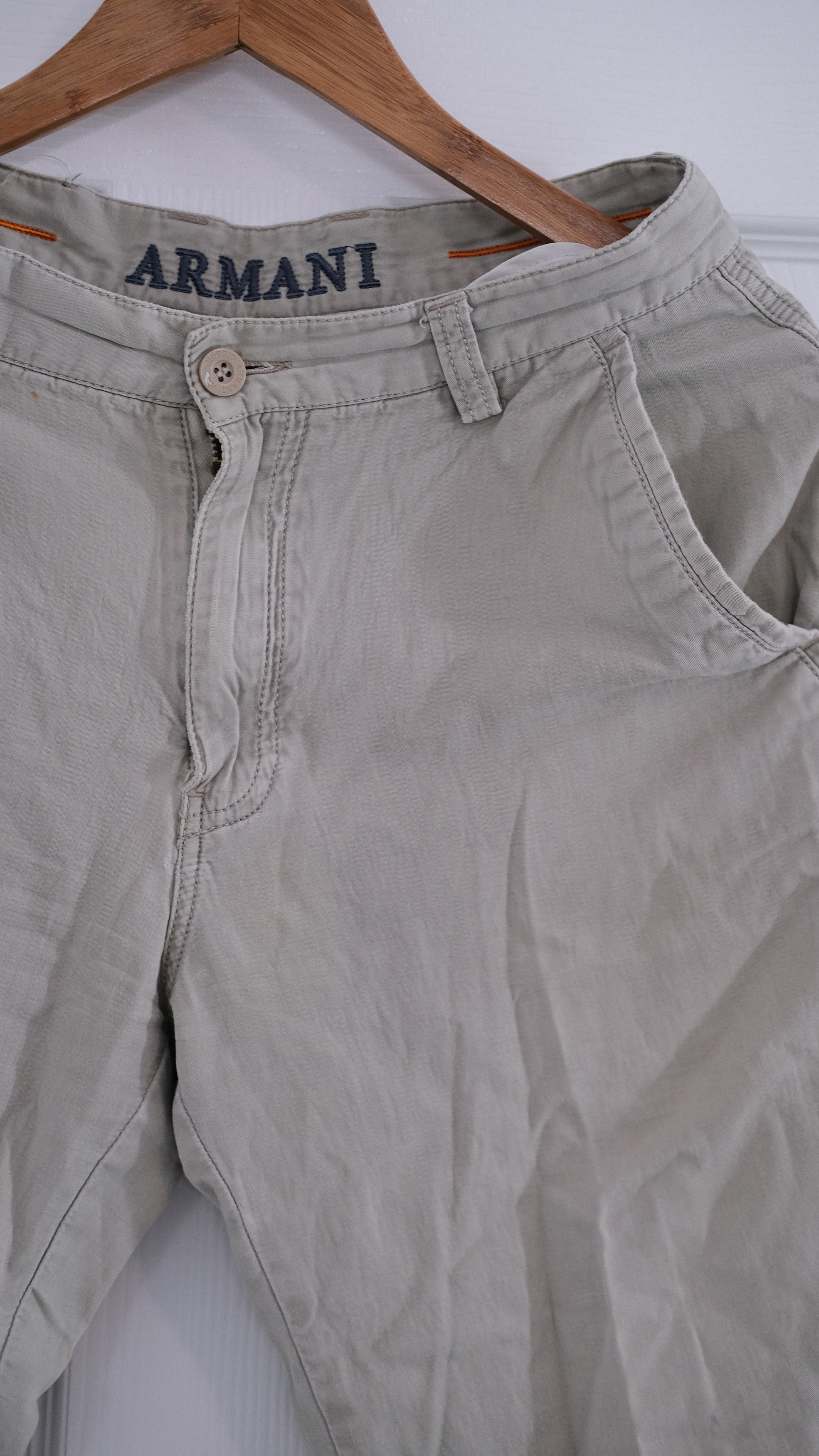 Armani Exchange Cropped Cotton/Linen Pants Size US 30 / EU 46 - 2 Thumbnail