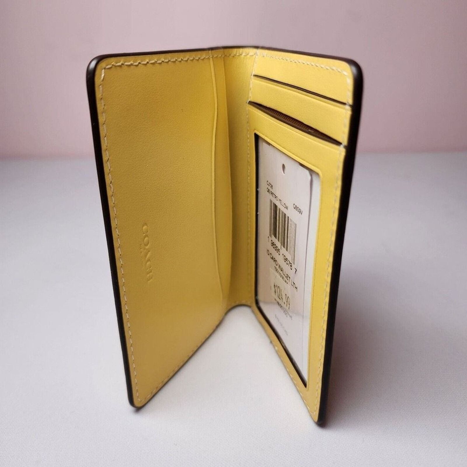 Coach NWT Coach Id License Credit Card Wallet Leather Yellow CJ728 Size ONE SIZE - 2 Thumbnail