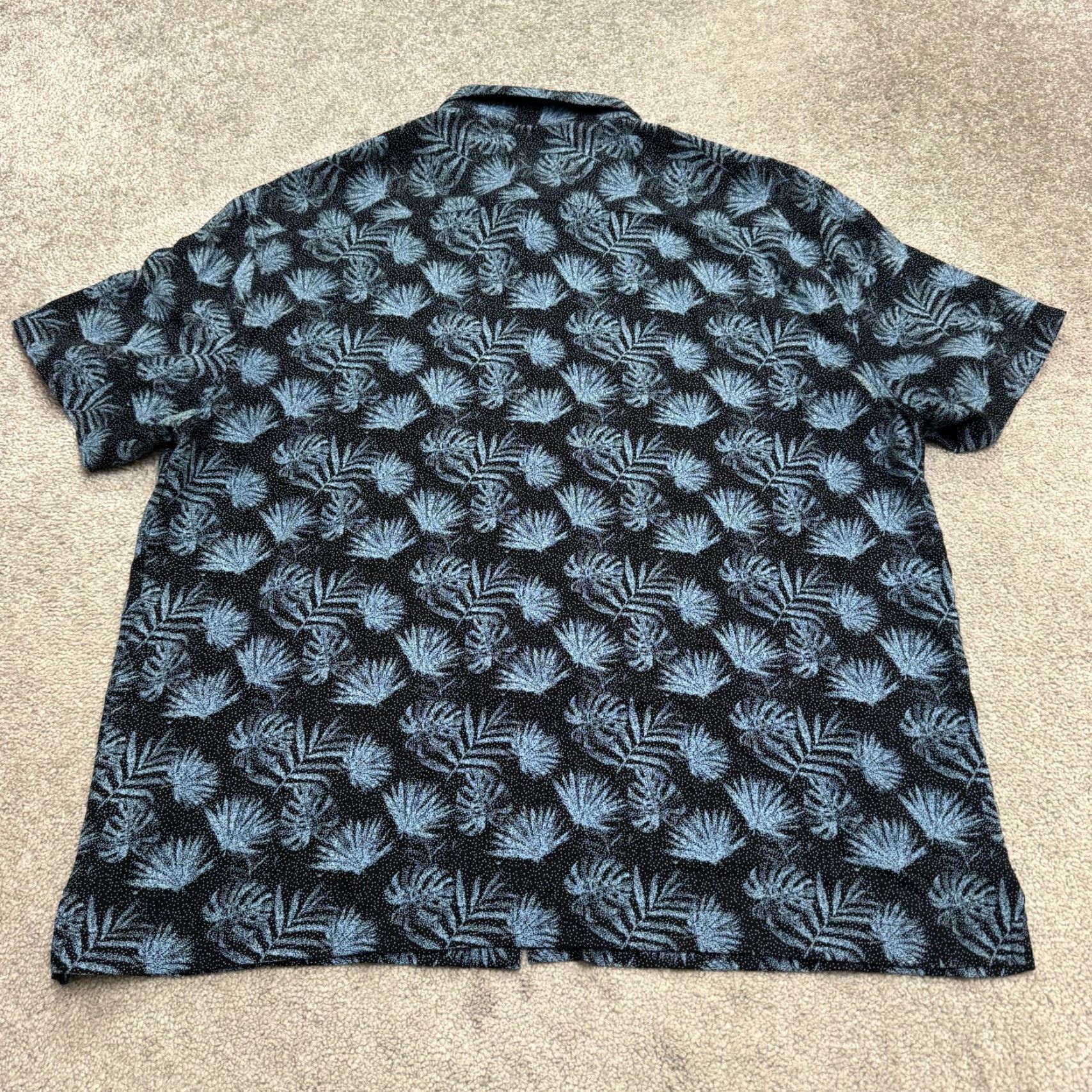 Nat Nast Nat Nast Luxury Originals Silk Cotton Button-Down Shirt Men XL Blue Black Floral Size US XL / EU 56 / 4 - 2 Thumbnail
