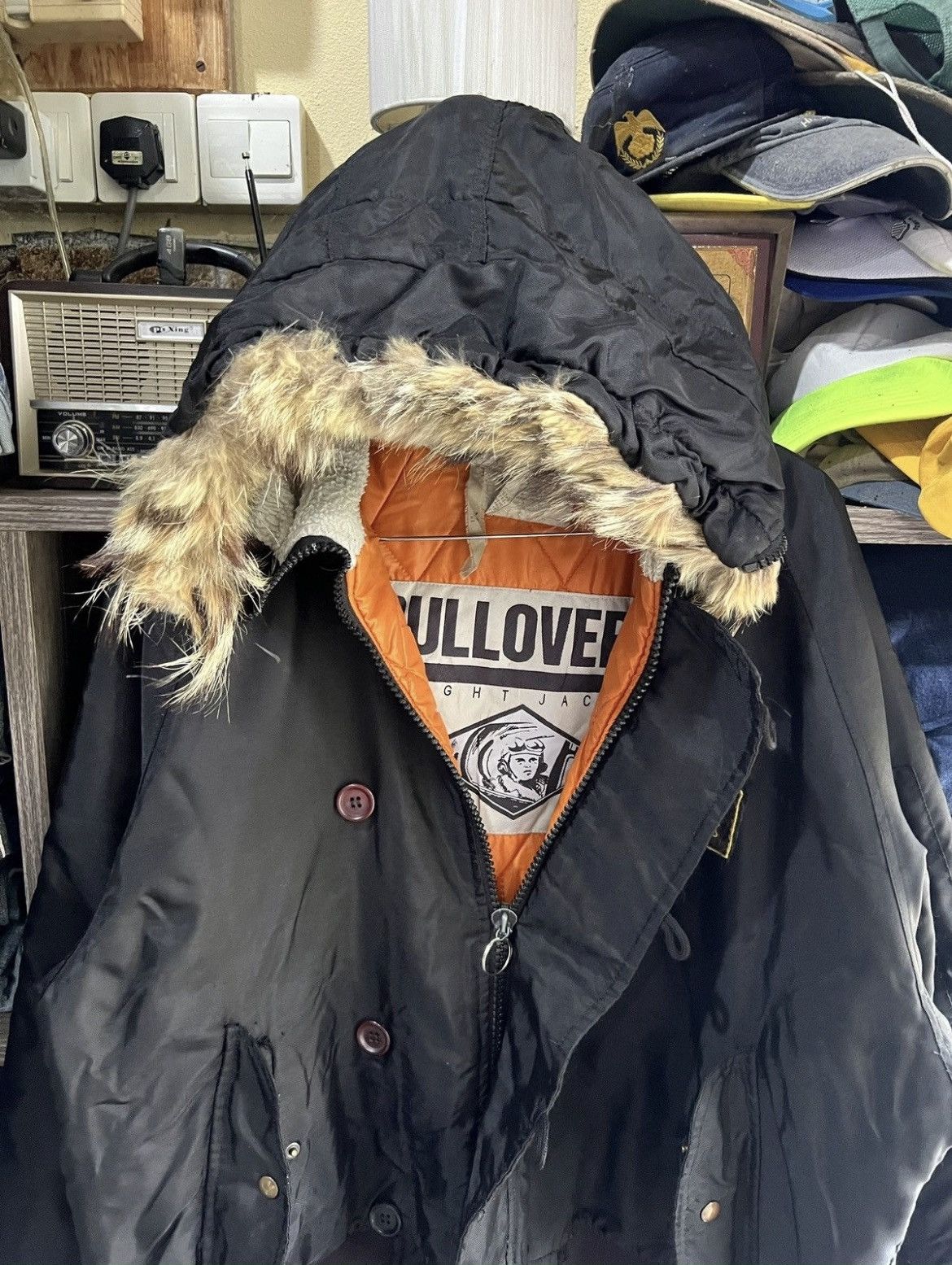 Other 🔥Vintage Pulloveria Flight Jacket With Hoodie Size US L / EU 52-54 / 3 - 7 Thumbnail