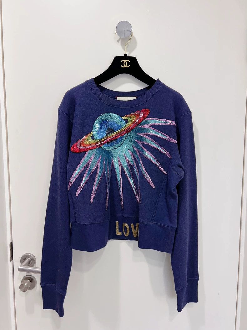 Gucci Gucci Dark blue short colored sequin sweatshirt 2504-Nextar Size US XS / EU 42 / 0 - 1 Thumbnail