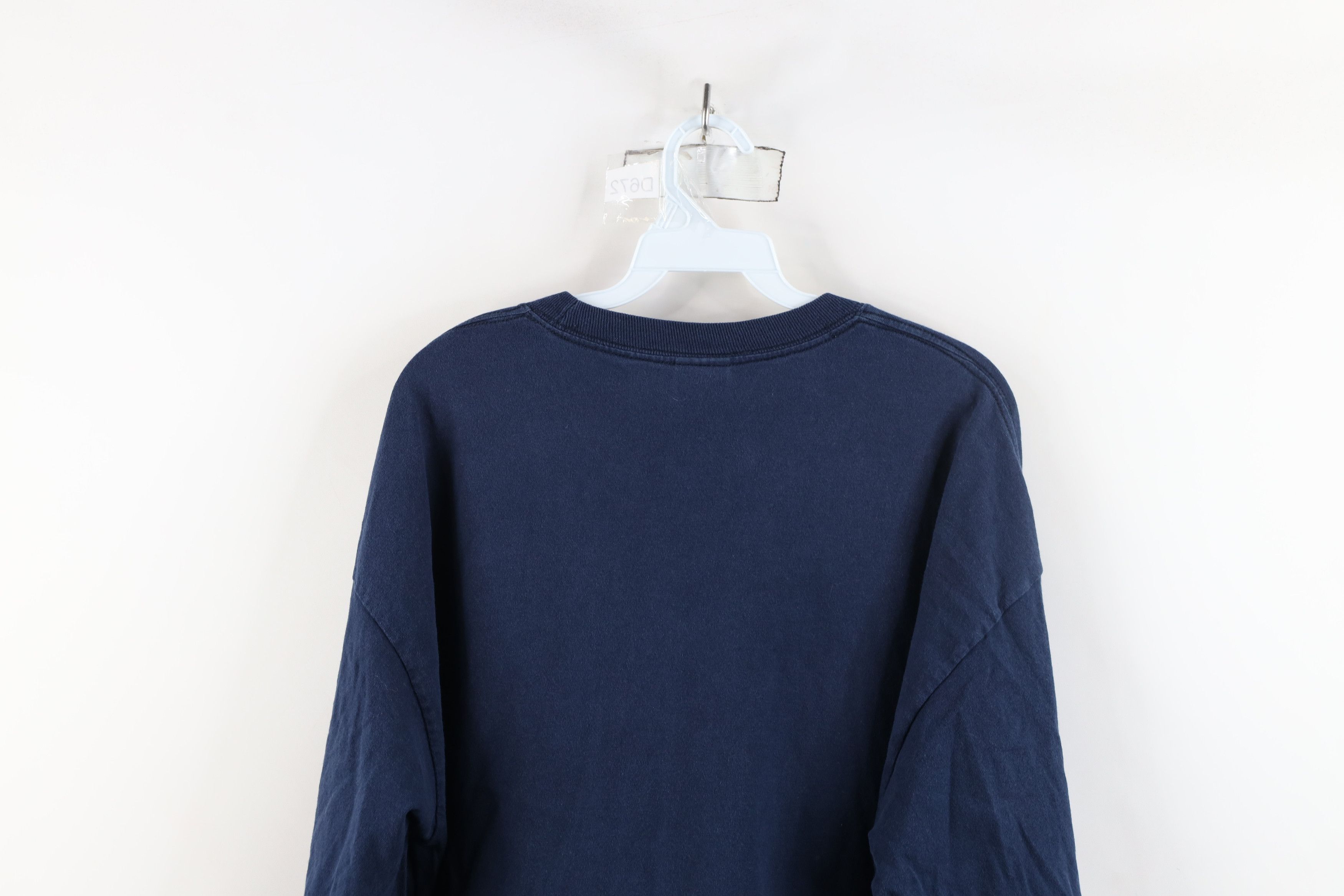 Vintage Vintage 90s Streetwear Heavy Cotton Long Sleeve T-Shirt Navy Size US XL / EU 56 / 4 - 8 Thumbnail