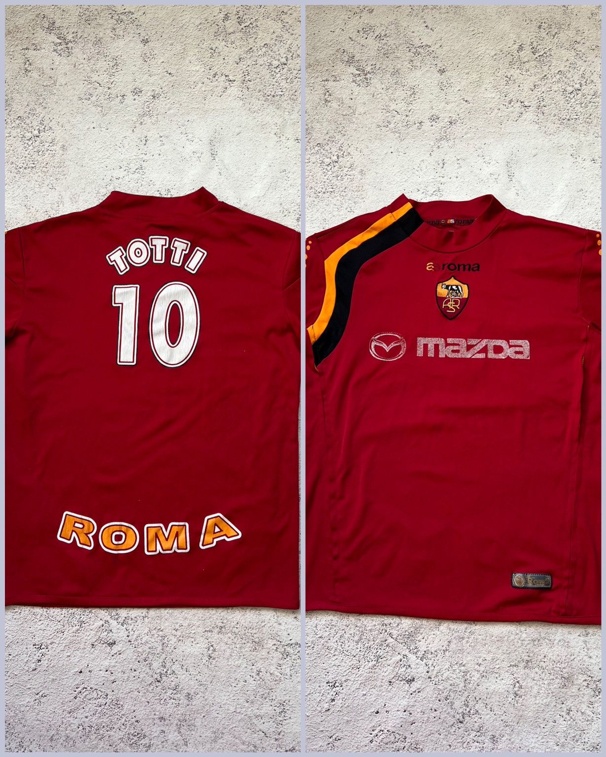 Vintage #10 TOTTI🔥 Jersey Retro AS ROMA 90s Football Soccer Size US S / EU 44-46 / 1 - 1 Thumbnail